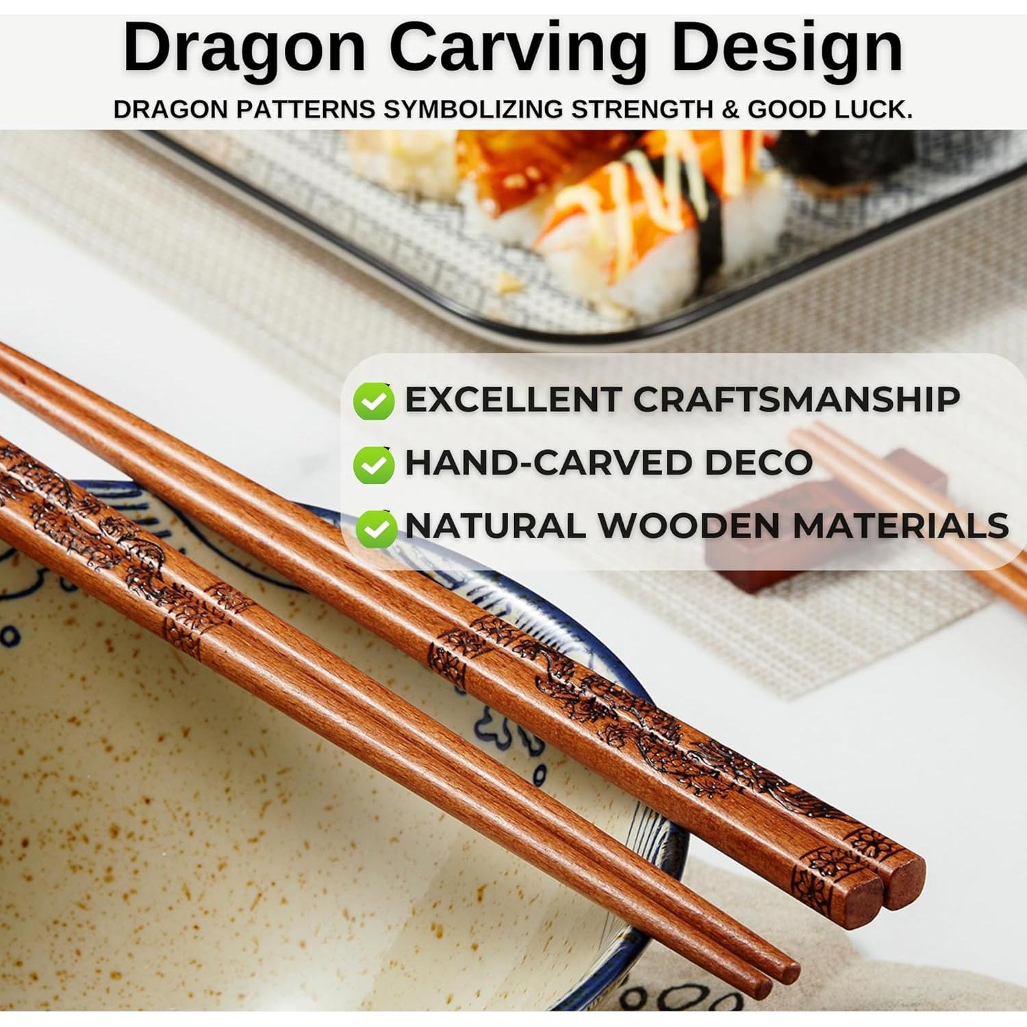 Palillos Reutilizables MUMSUNG Dragón 23.5 cm - Juego de 2 Pares