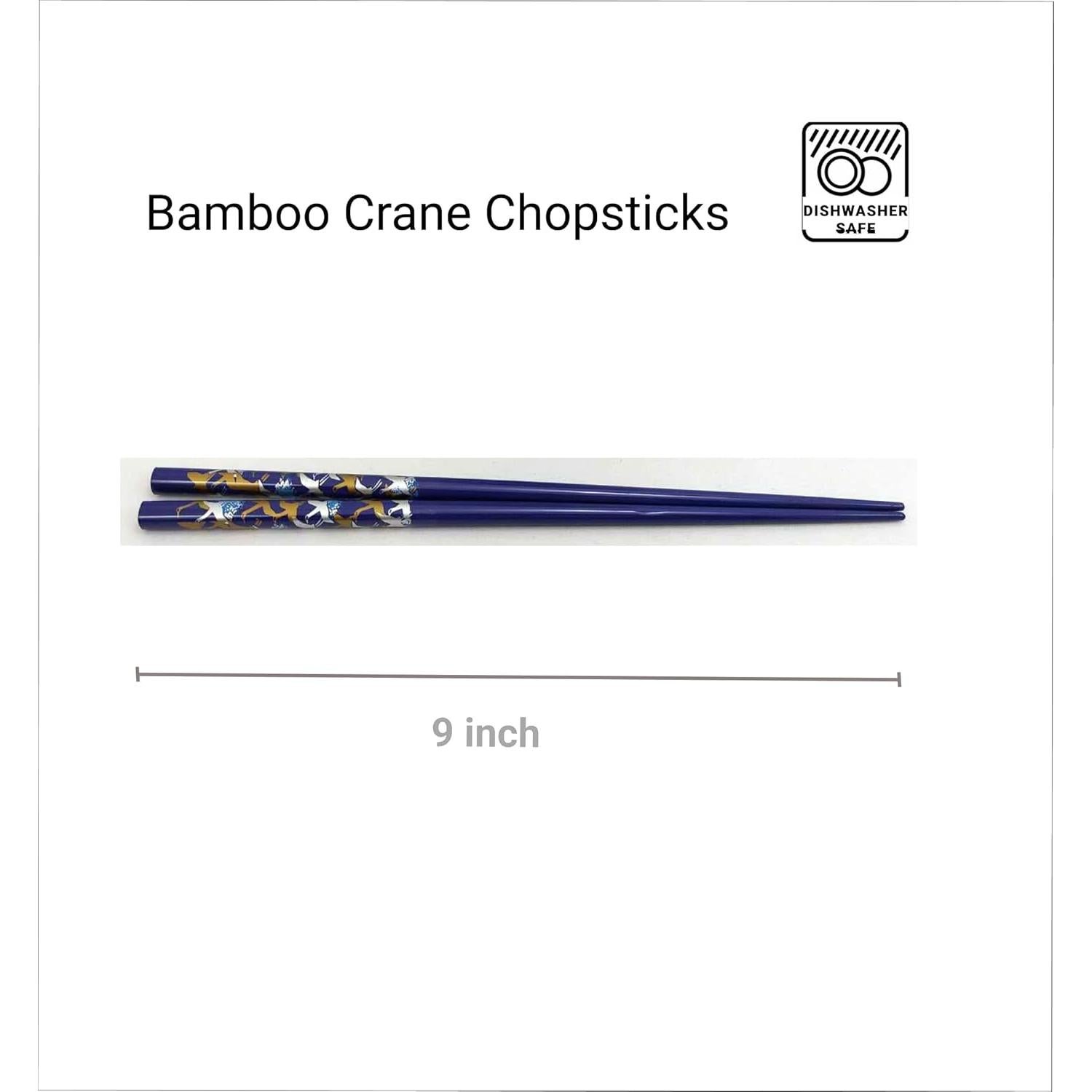 Juego de Palillos de Bambú Reutilizables JapanBargain - 5 Pares 22.86 cm