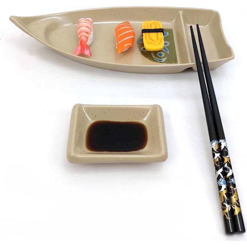 Juego de Palillos de Bambú Reutilizables JapanBargain - 5 Pares 22.86 cm