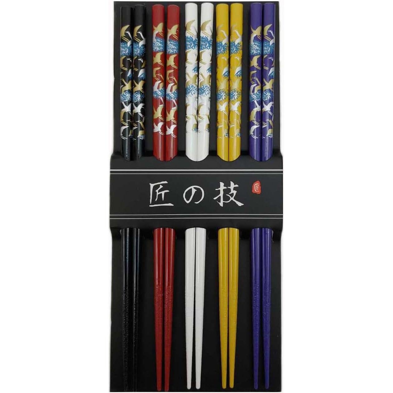 Juego de Palillos de Bambú Reutilizables JapanBargain - 5 Pares 22.86 cm