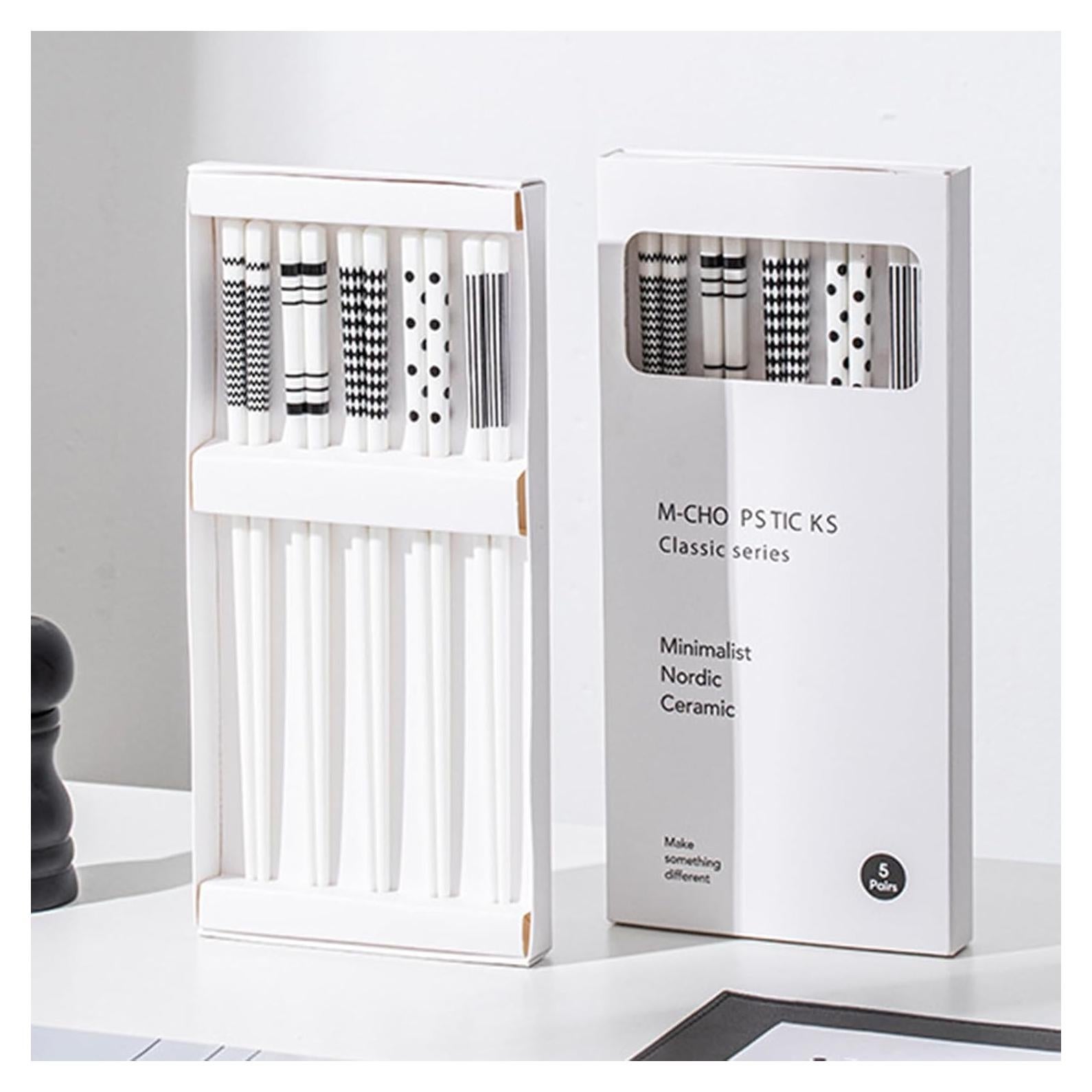 Juego de Palillos de Cerámica Loulan 24.5cm Hepburn-Negro