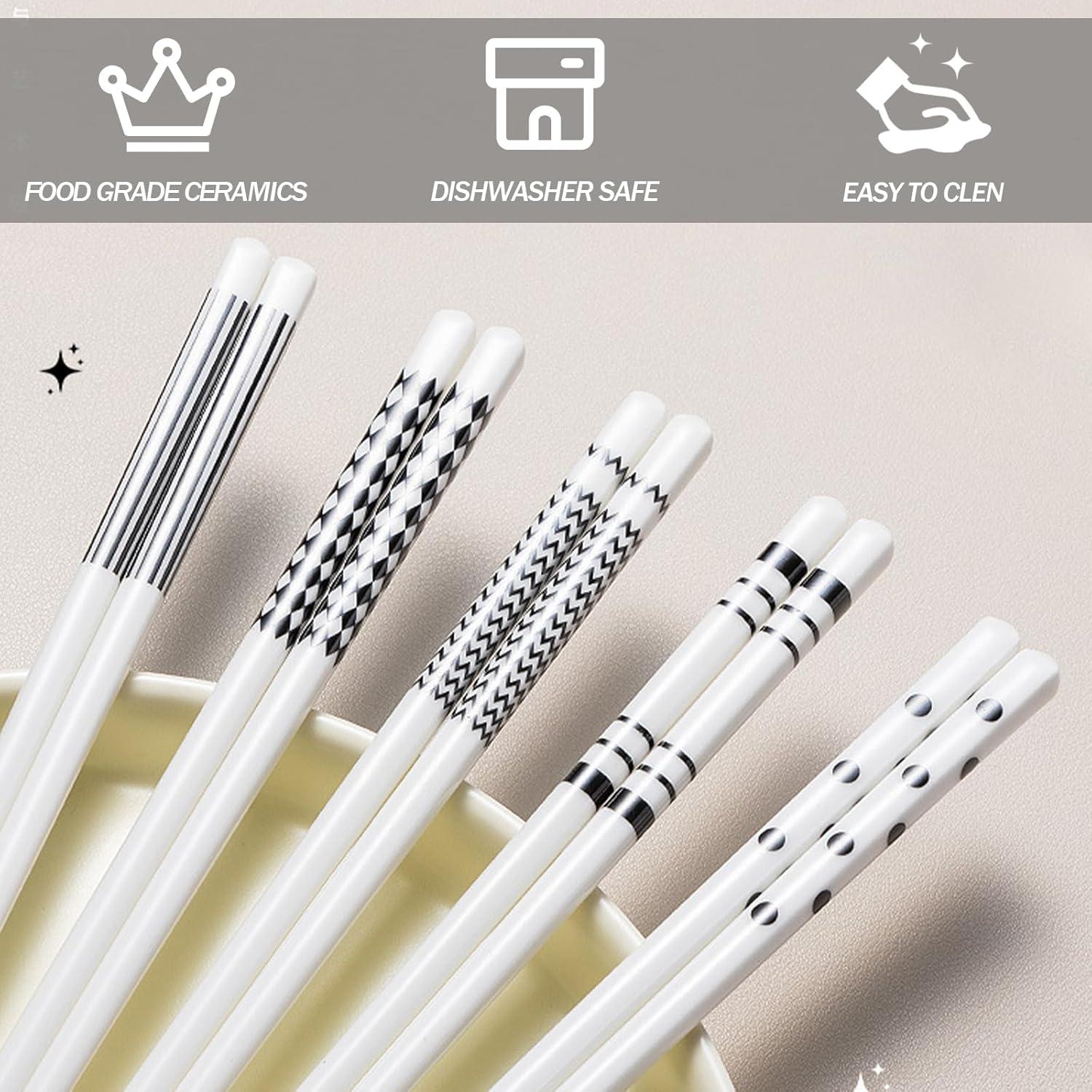 Juego de Palillos de Cerámica Loulan 24.5cm Hepburn-Negro