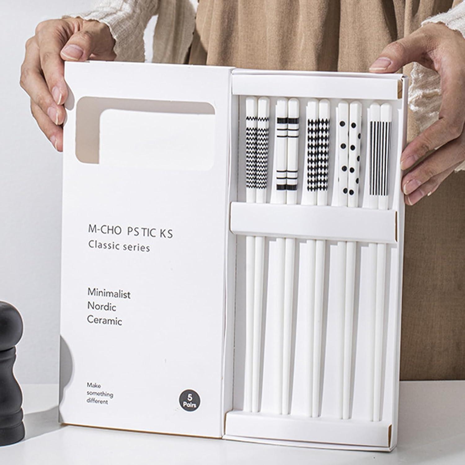 Juego de Palillos de Cerámica Loulan 24.5cm Hepburn-Negro