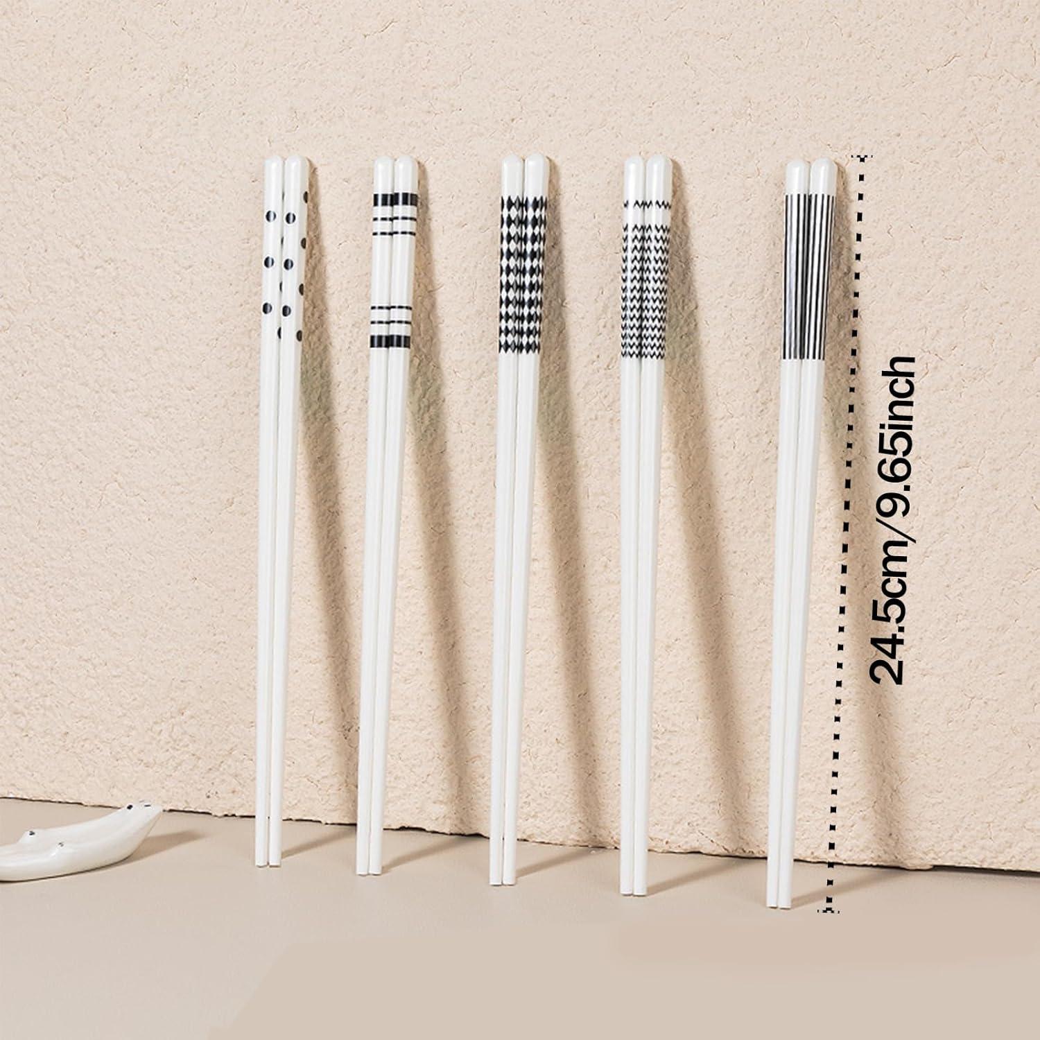 Juego de Palillos de Cerámica Loulan 24.5cm Hepburn-Negro