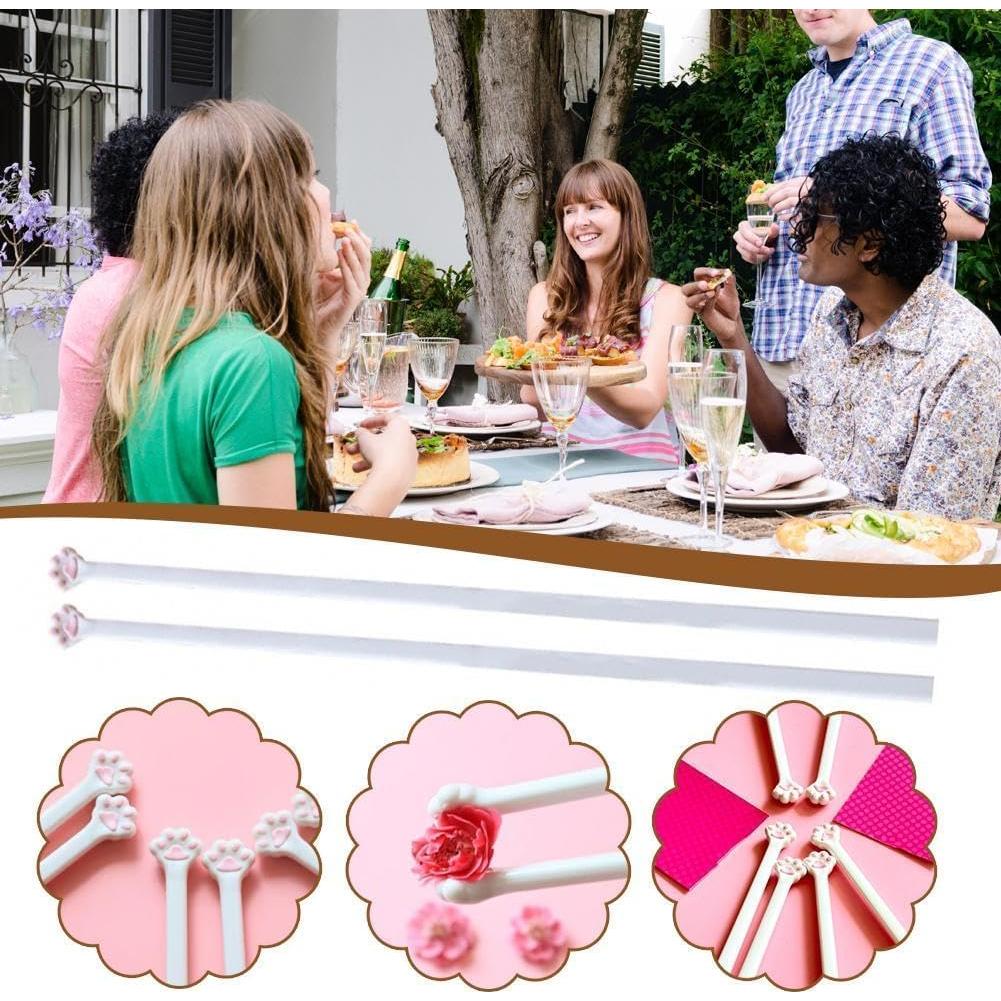 Palillos de Gato Reutilizables Meowgic - Diseño Rosa Antideslizante