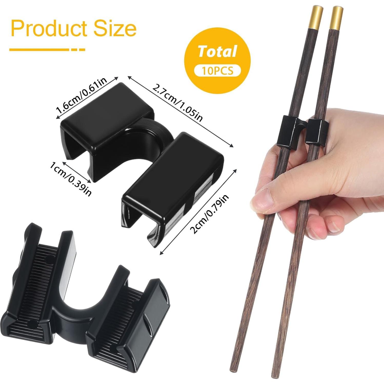 10 Ayudantes Reutilizables de Palillos Negros BOHUIZ