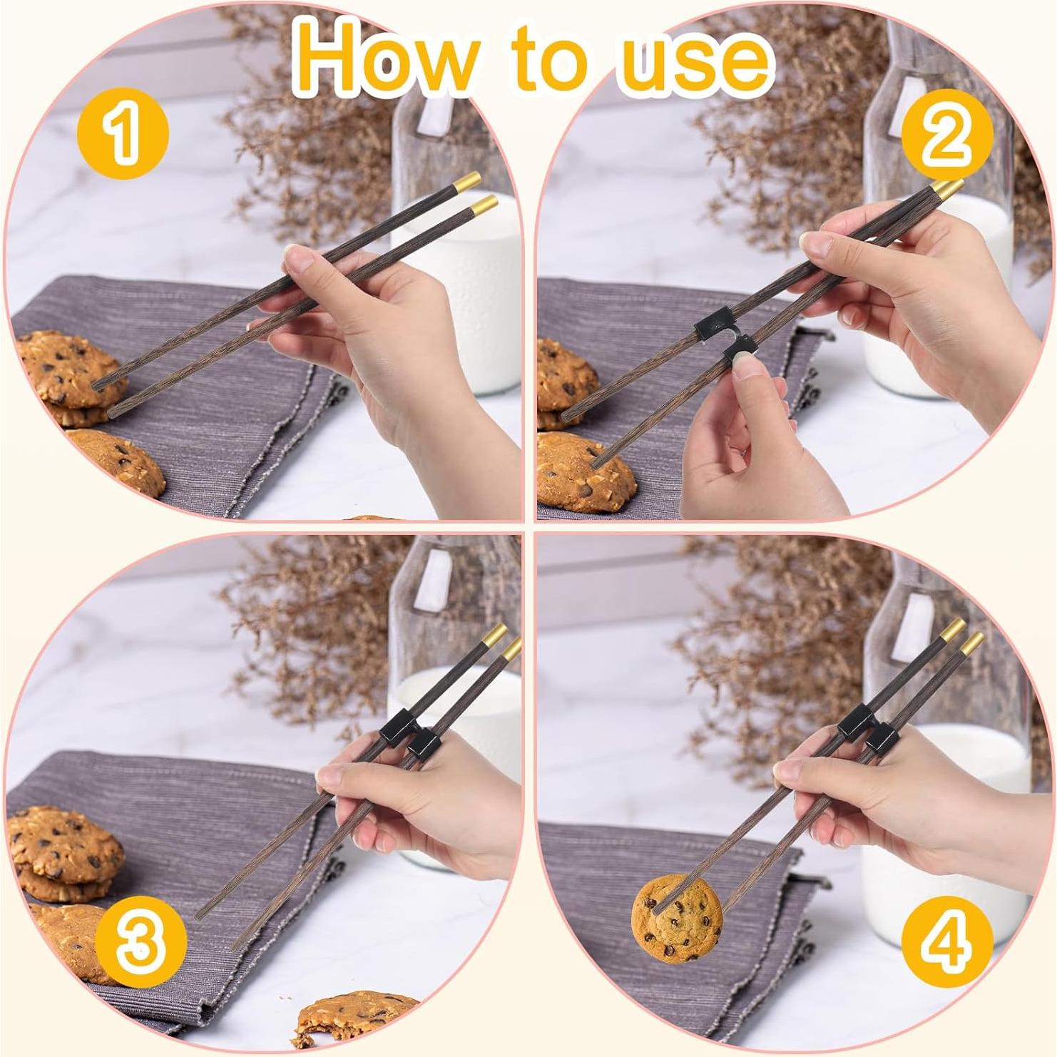 10 Ayudantes Reutilizables de Palillos Negros BOHUIZ