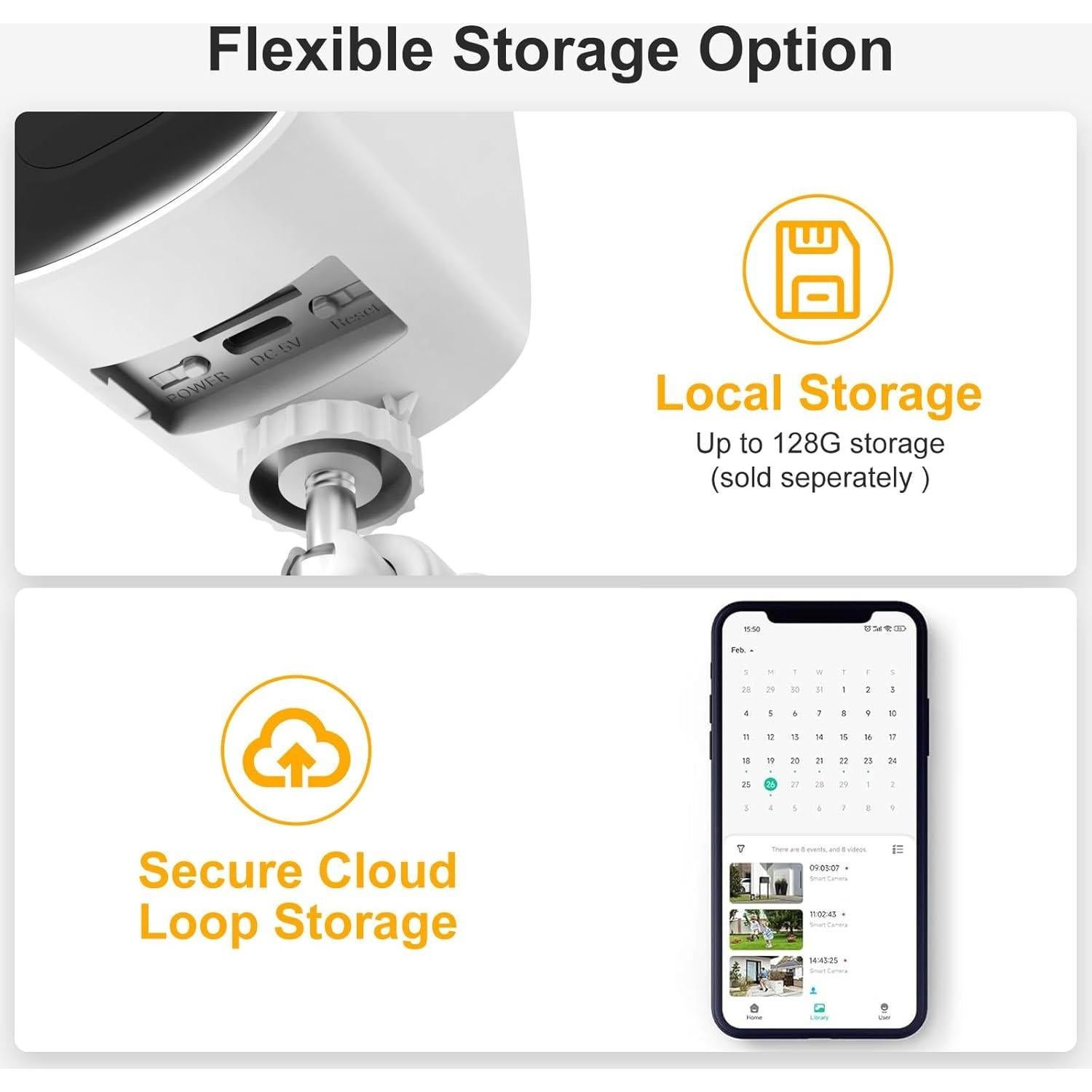 Cámara de Seguridad Inalámbrica PHANSATIM 2K con Detección de Movimiento