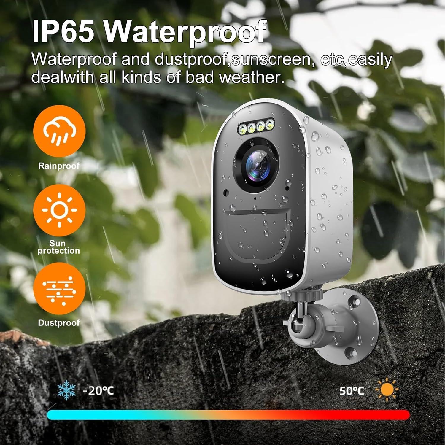 Cámara de Seguridad Inalámbrica PHANSATIM 2K con Detección de Movimiento