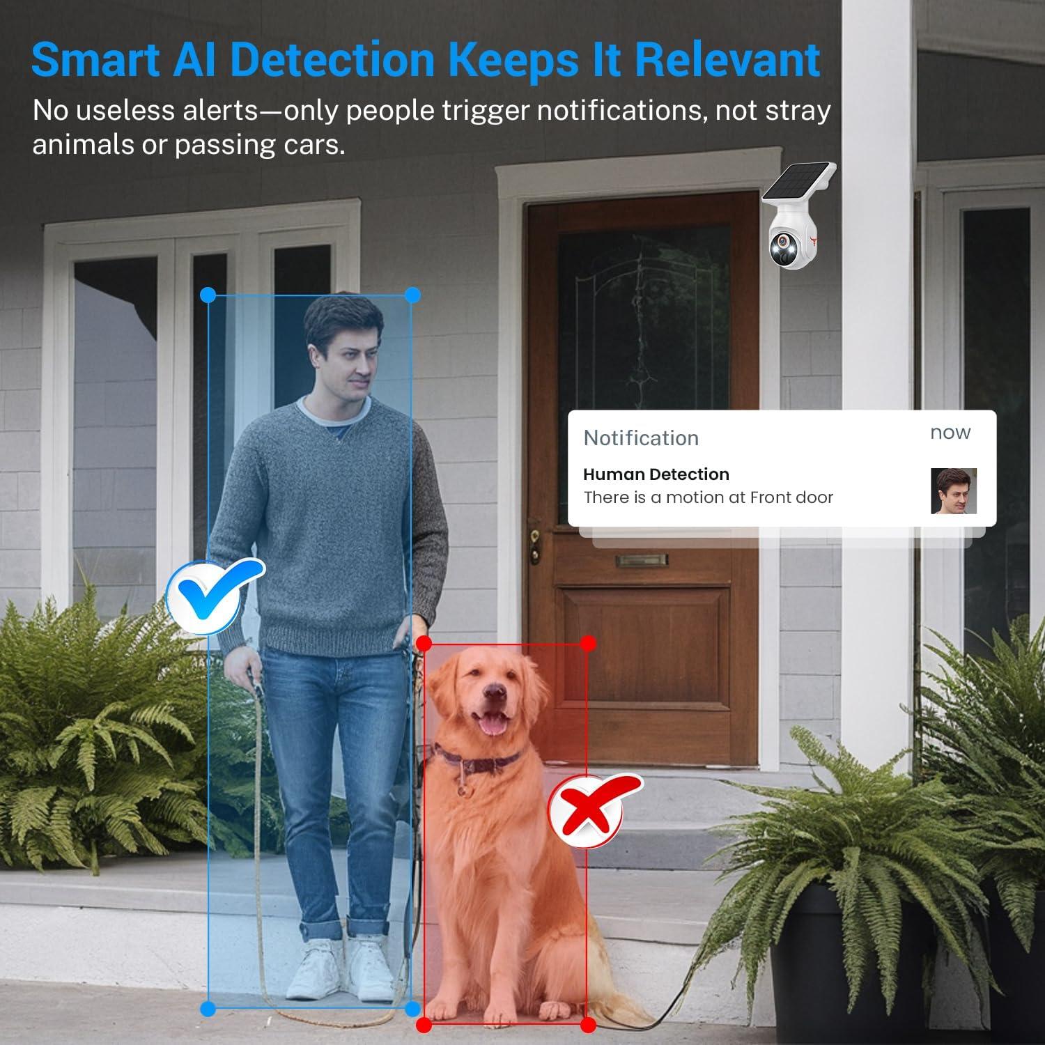 Cámara de Seguridad Inalámbrica FineLuck Q50 1080p Solar IA