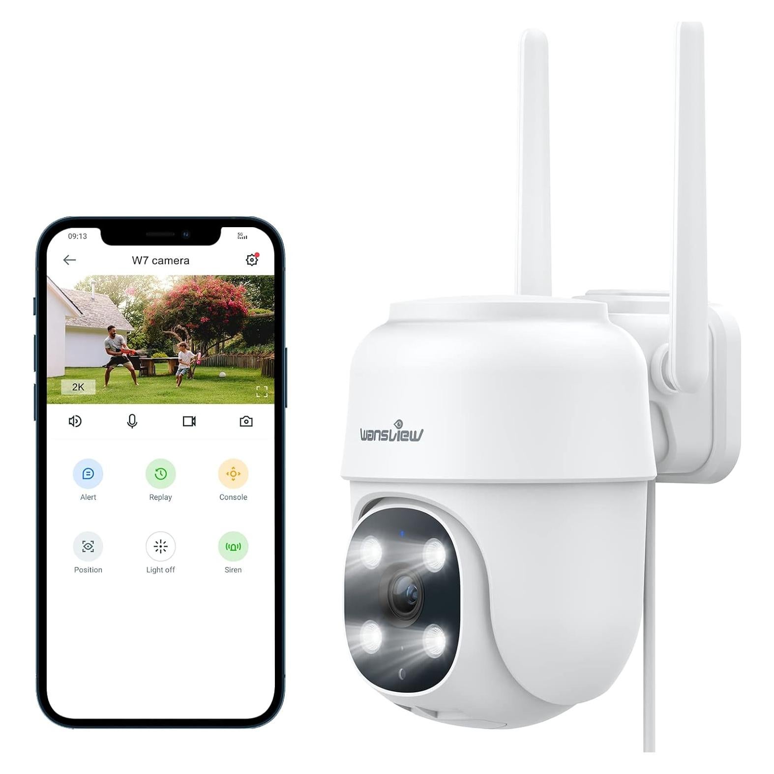 Cámara de Seguridad Inalámbrica Wansview W7 2K para Exteriores