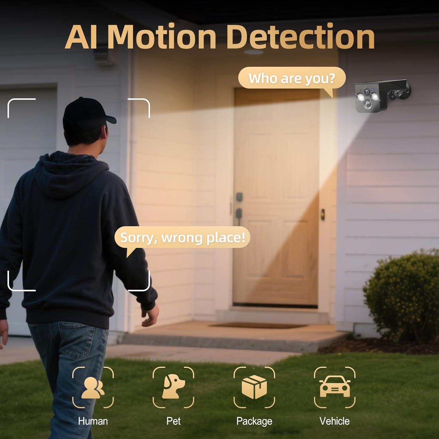Cámara de Seguridad Solar Inalámbrica PM POPMAKE 2K IP65