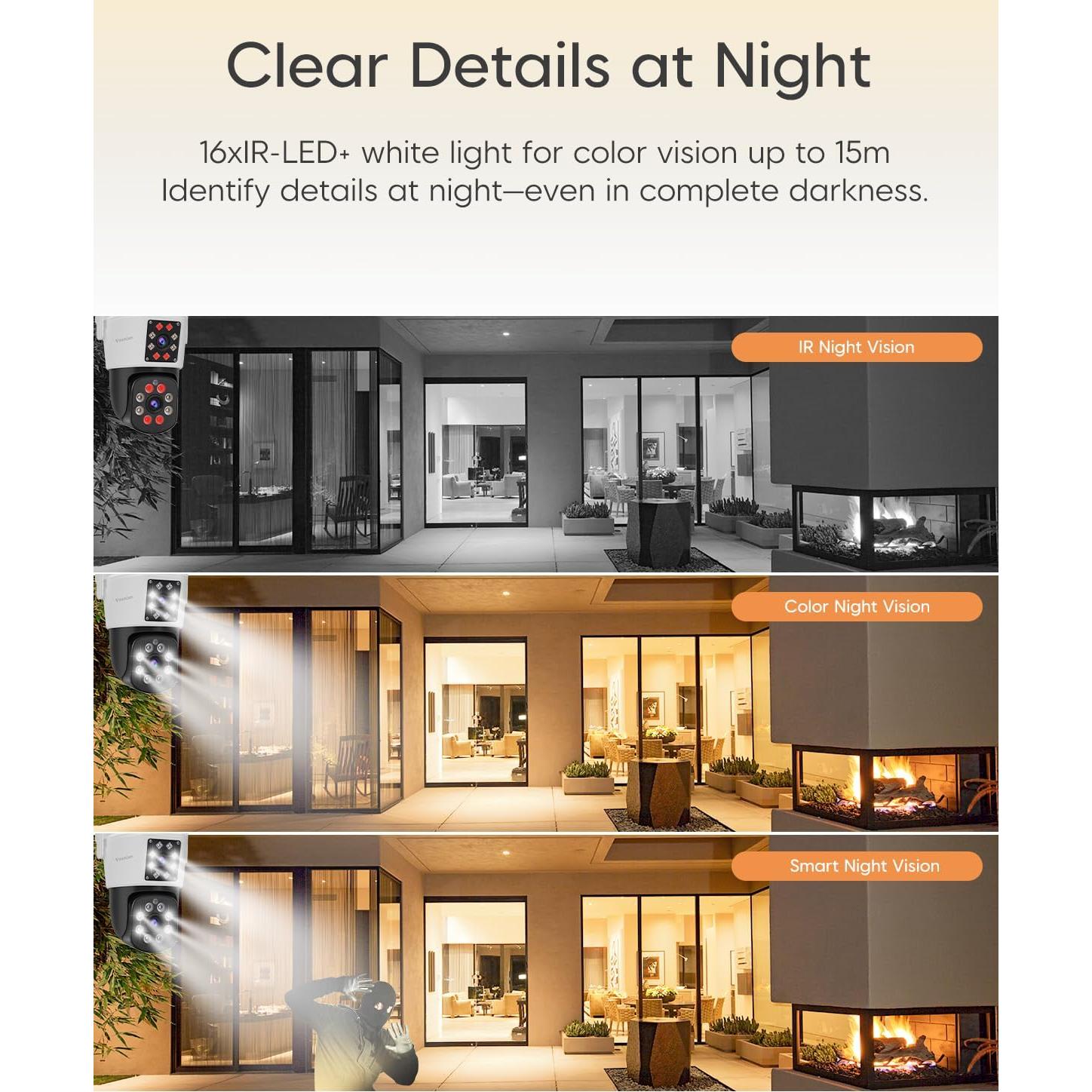 Cámara de Seguridad Exterior VSTARCAM C662DR 3MP Doble Lente 360°