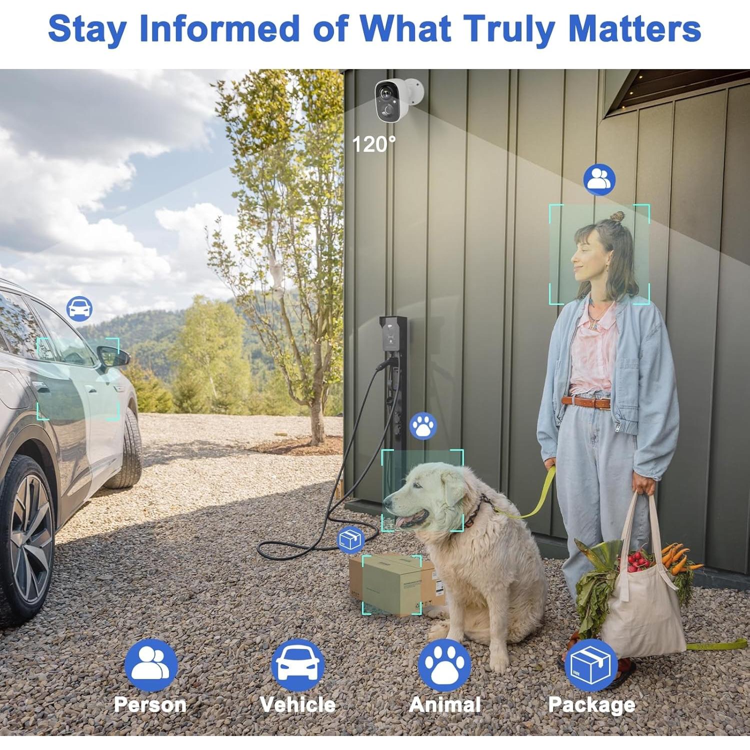 Cámara de Seguridad Inalámbrica InstyQ X83 2K Solar IP65