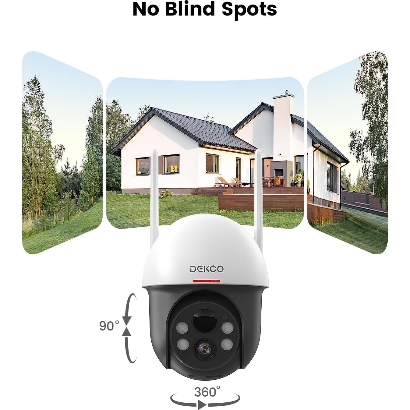 Cámara de Seguridad Solar DEKCO 2K Inalámbrica 360°