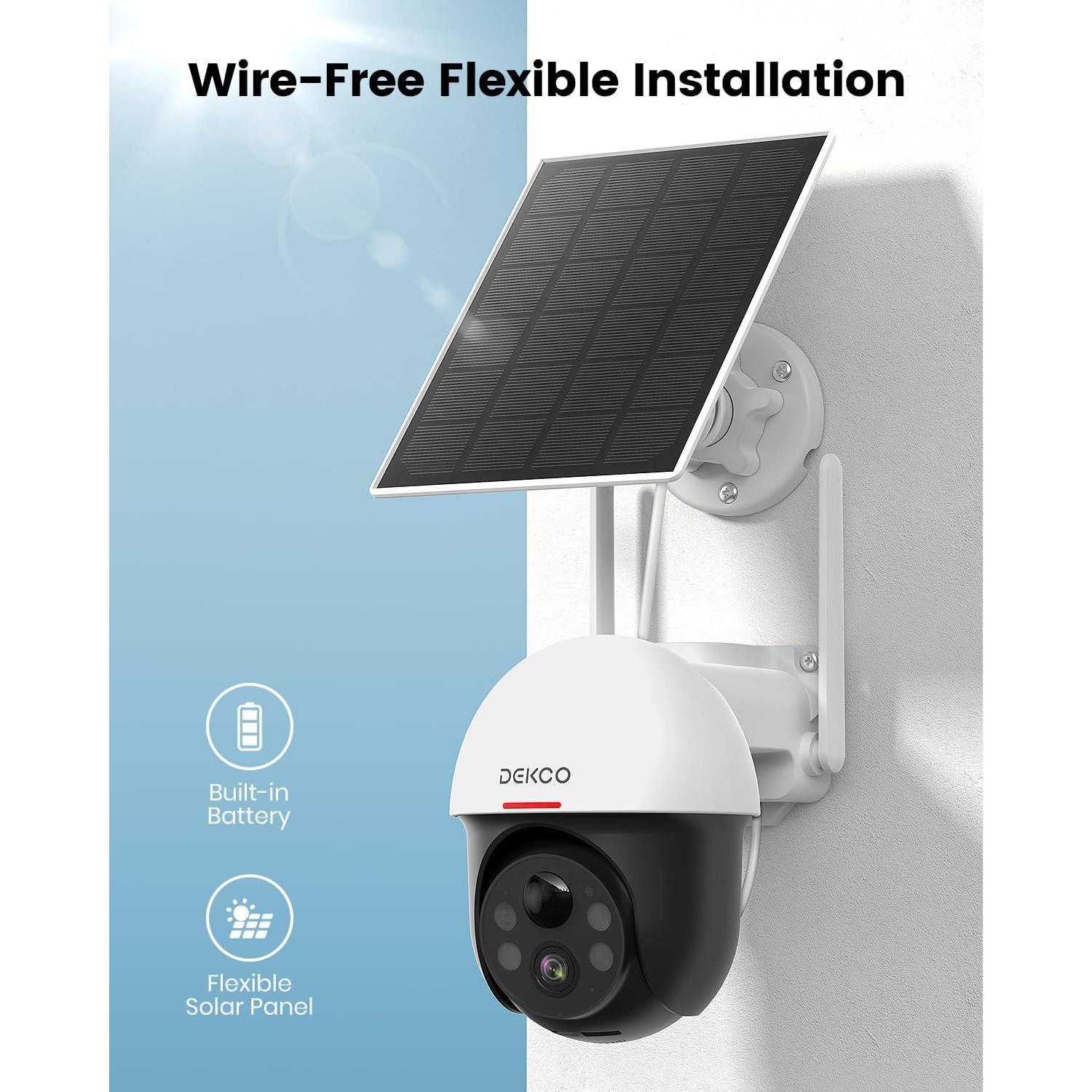 Cámara de Seguridad Solar DEKCO 2K Inalámbrica 360°