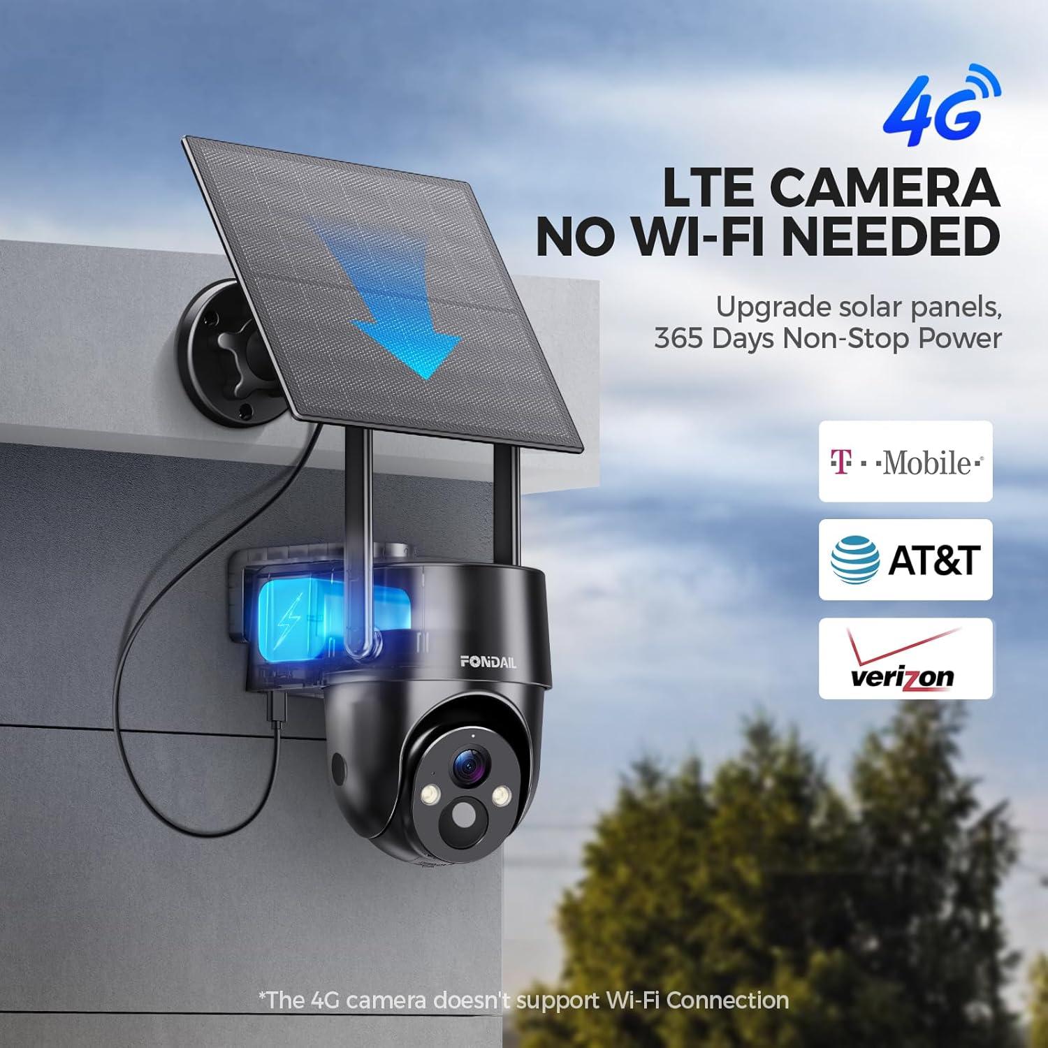 Cámara de Seguridad Solar 4G FONDAIL 2K Inalámbrica Exterior