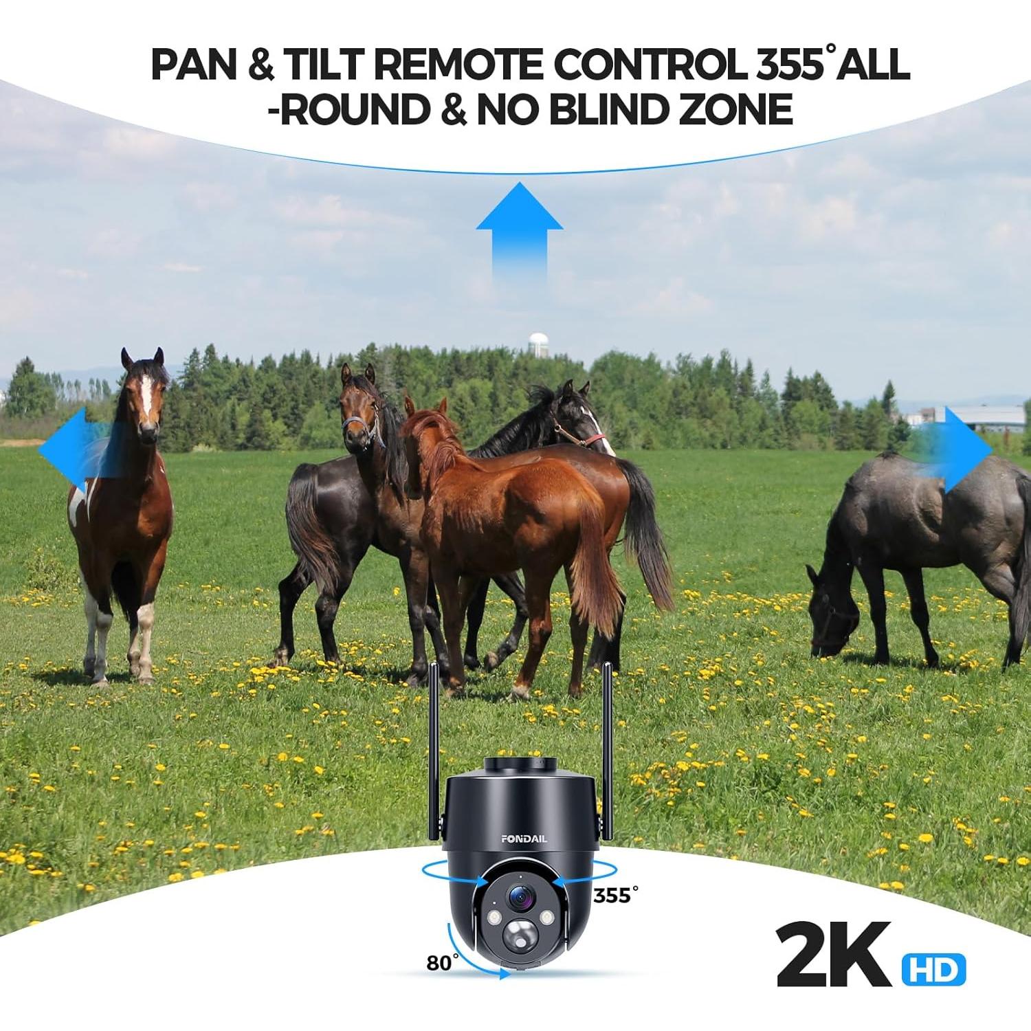 Cámara de Seguridad Solar 4G FONDAIL 2K Inalámbrica Exterior