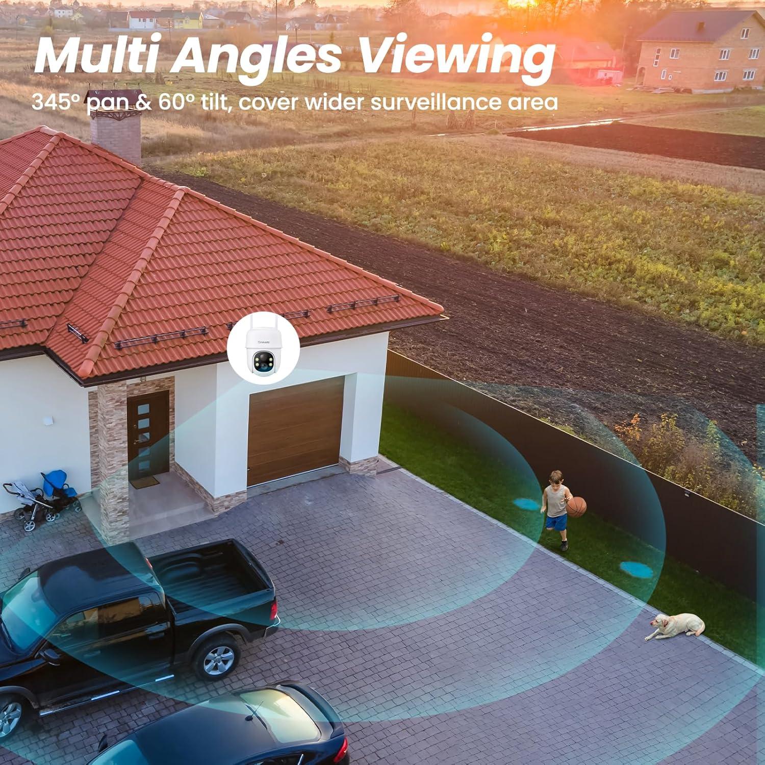 Cámara de Seguridad Inalámbrica Cinnado 2K Solar Exterior