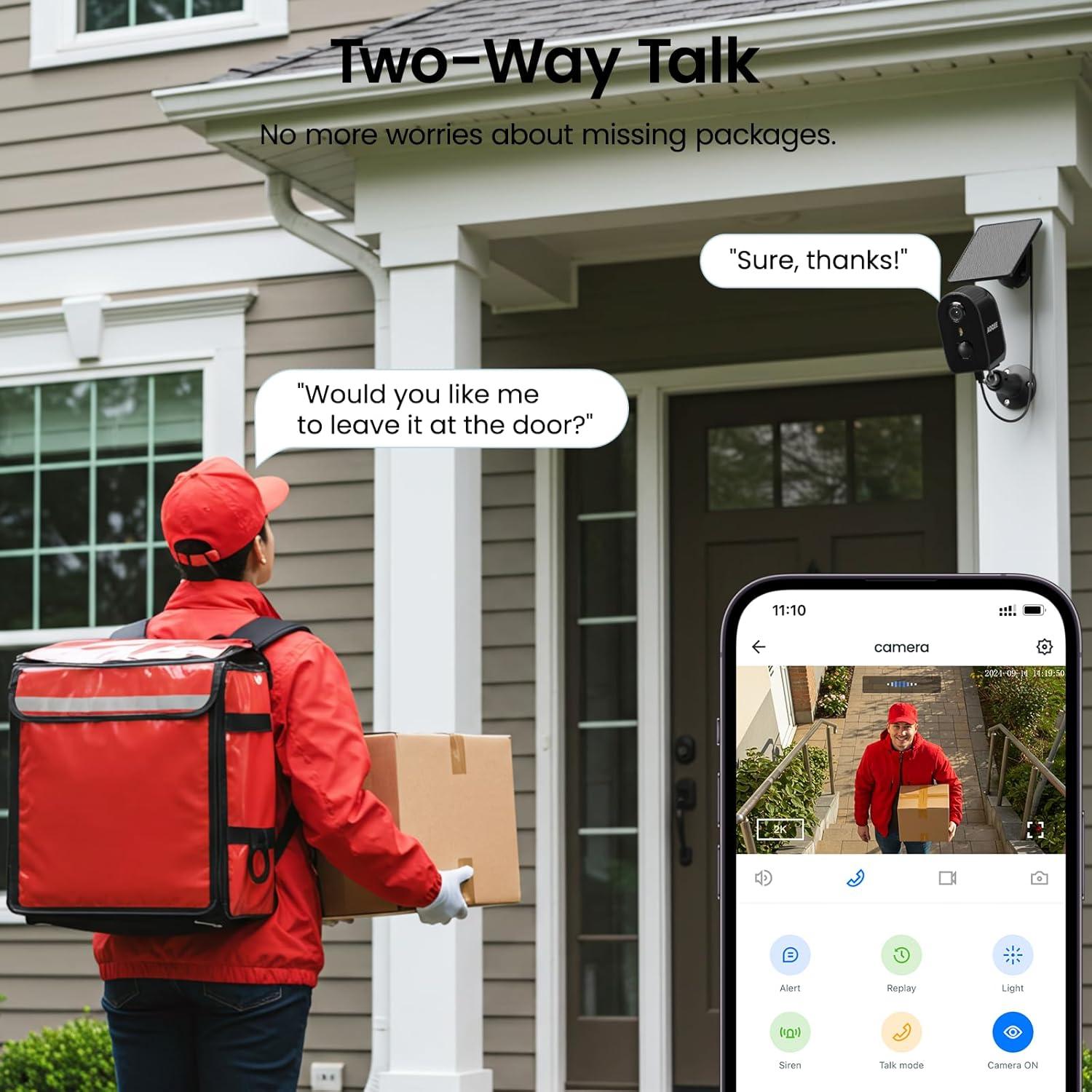 Cámara de Seguridad Inalámbrica AOQEE Y8 2MP con Solar