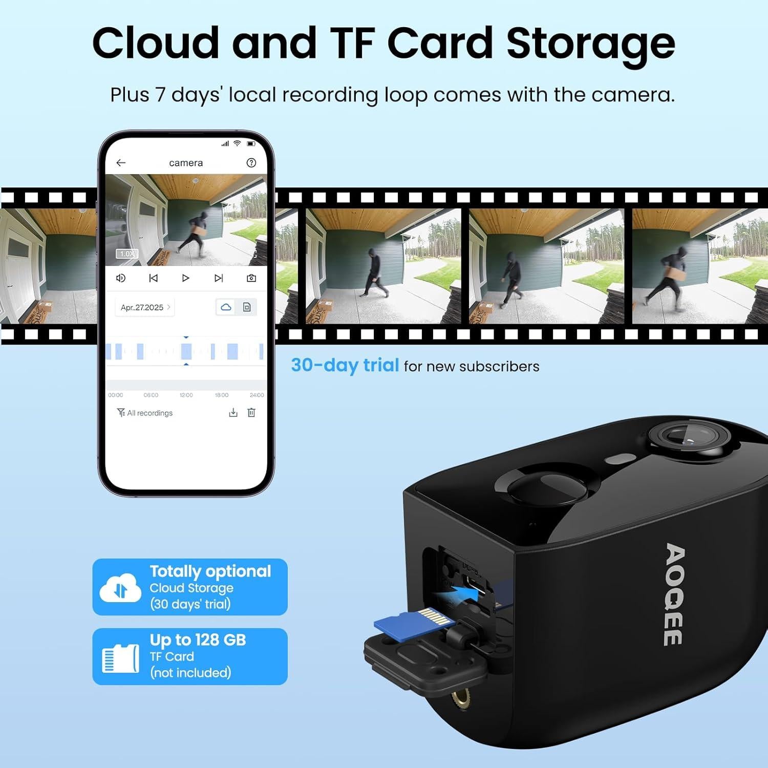 Cámara de Seguridad Inalámbrica AOQEE Y8 2MP con Solar