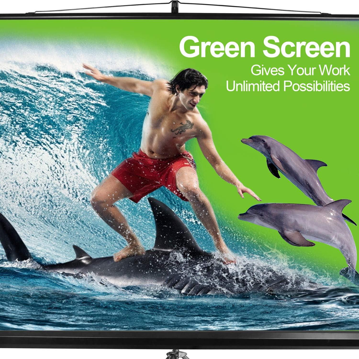 Fondo Verde Plegable Emart 200x180 cm con Trípode Ajustable