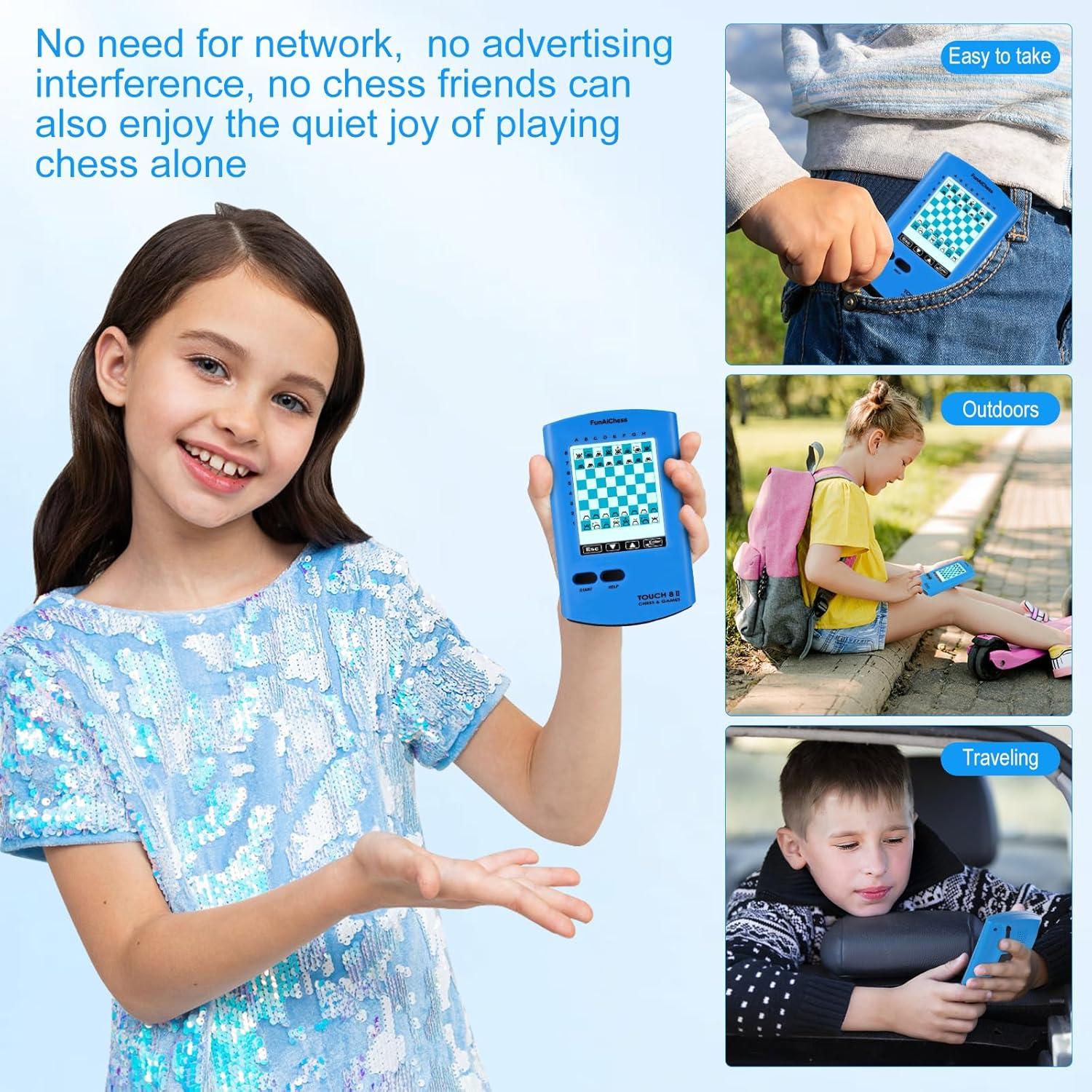 Tablero de Ajedrez Electrónico FunAiChess 8 en 1 HD Azul