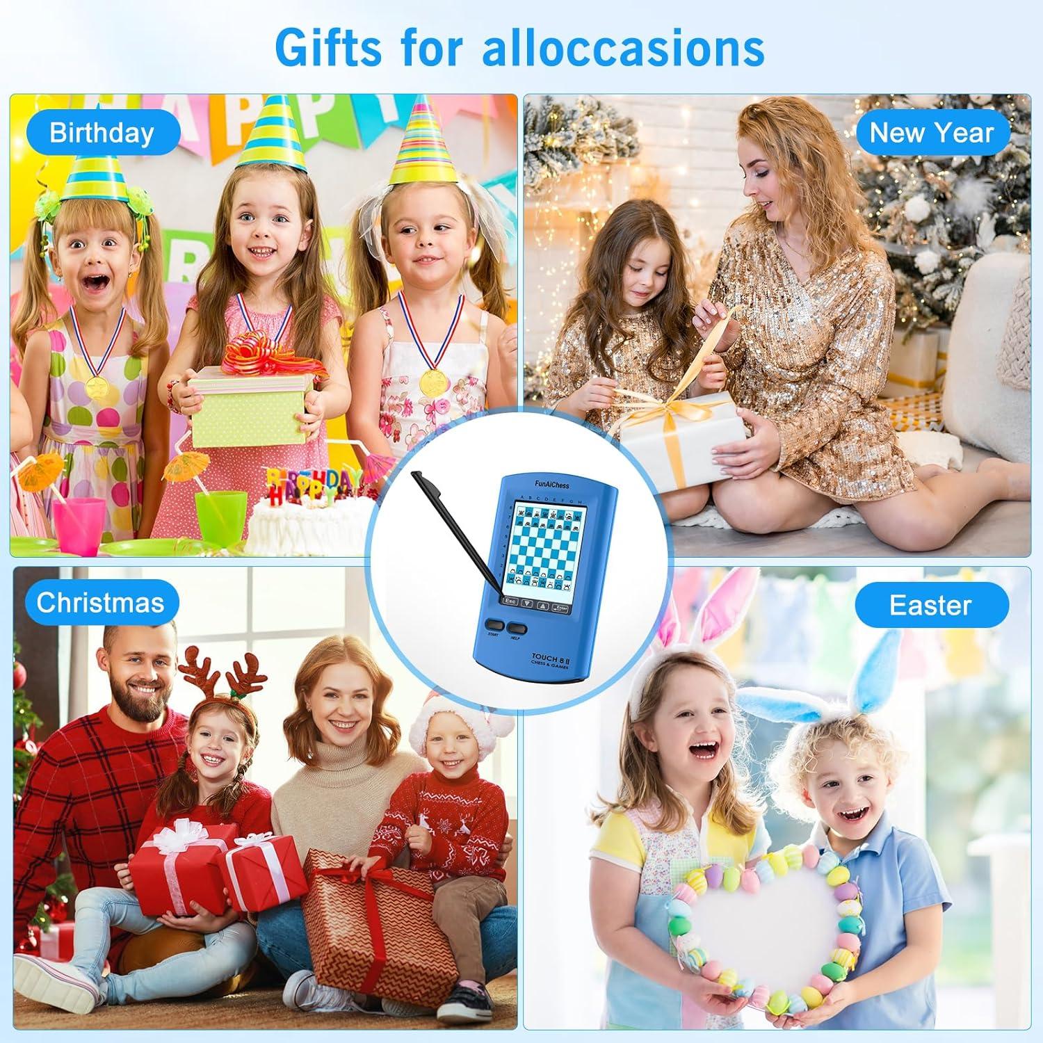 Tablero de Ajedrez Electrónico FunAiChess 8 en 1 HD Azul