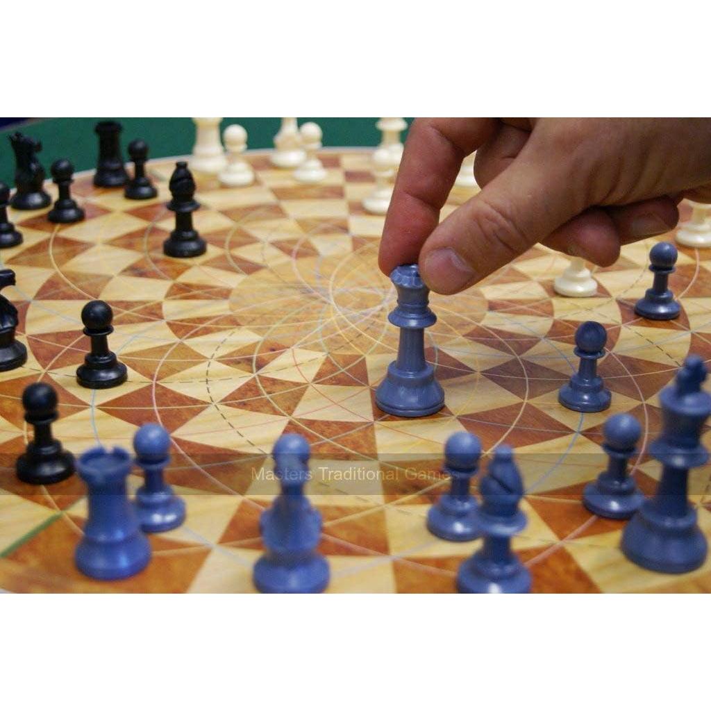 Ajedrez para 3 Personas - Tablero Redondo 48 Piezas PVC