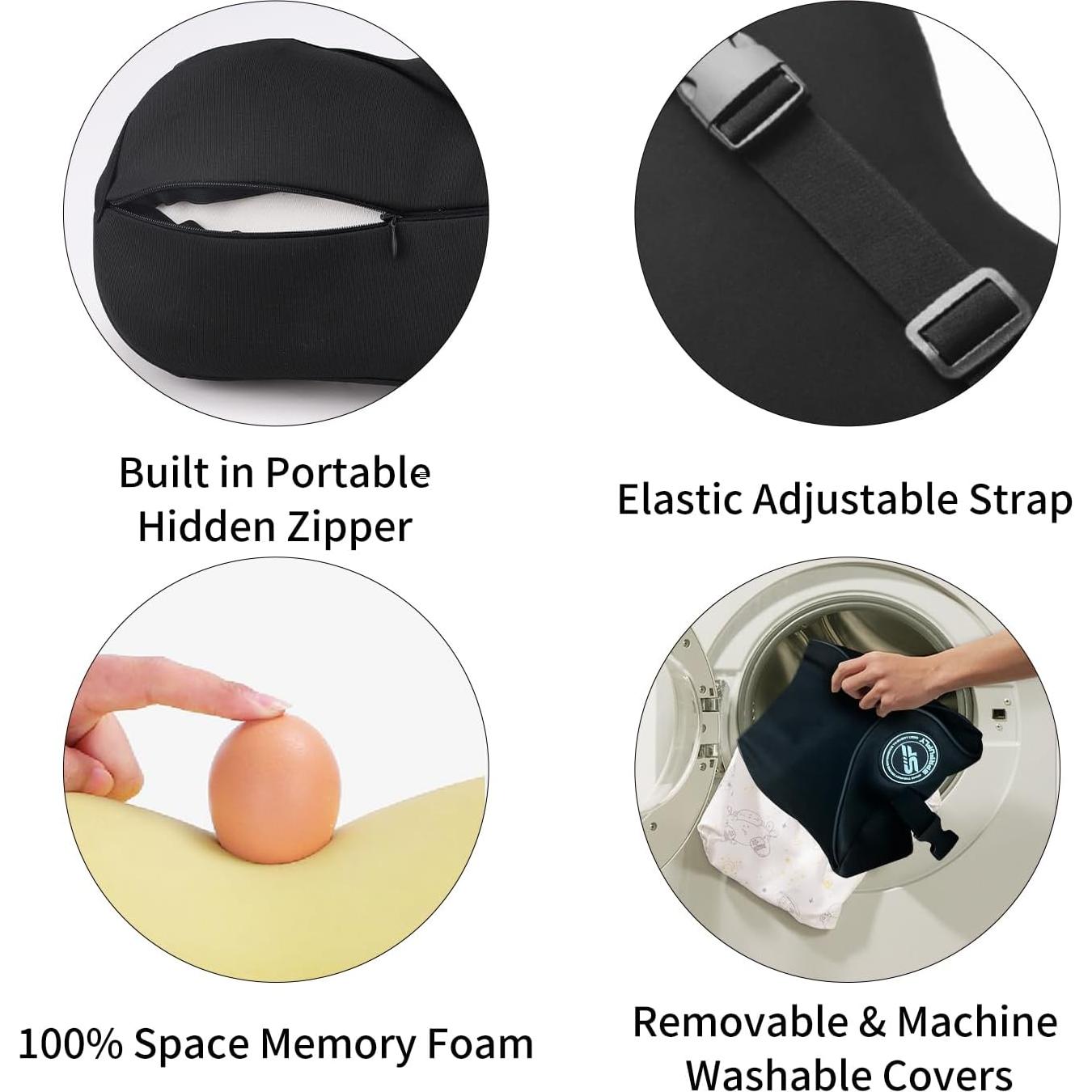 Almohadas para Reposacabezas de Coche SPRFUFLY - Espuma Viscoelástica 100% - Paquete de 2