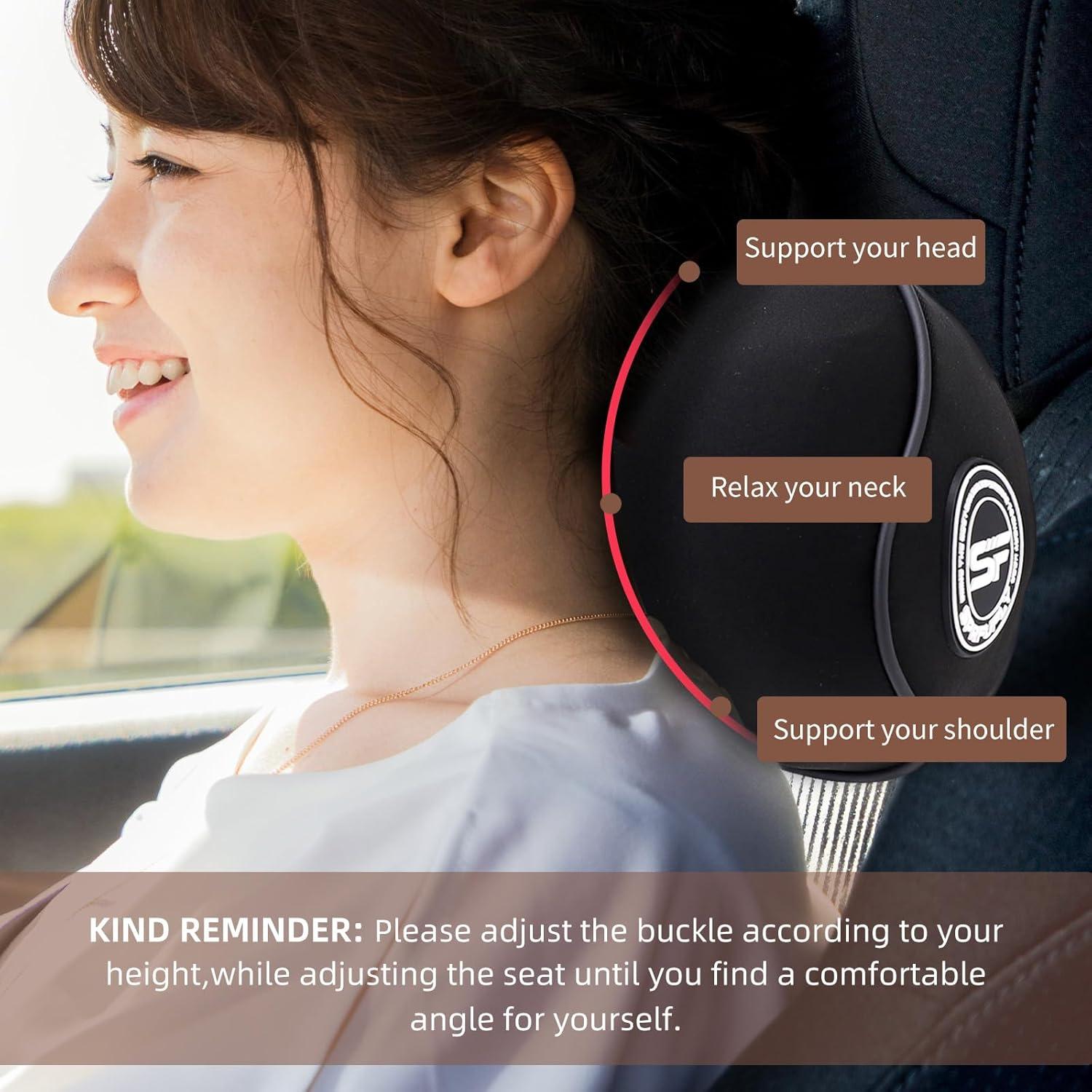 Almohadas para Reposacabezas de Coche SPRFUFLY - Espuma Viscoelástica 100% - Paquete de 2