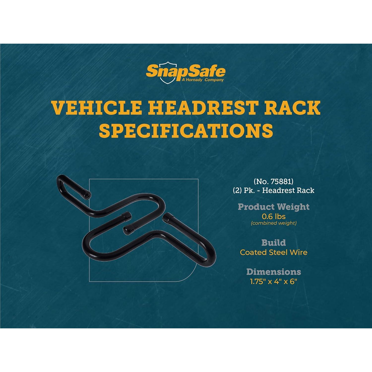 Soporte para Armas en Reposacabezas SnapSafe 75881 - 2 Ganchos