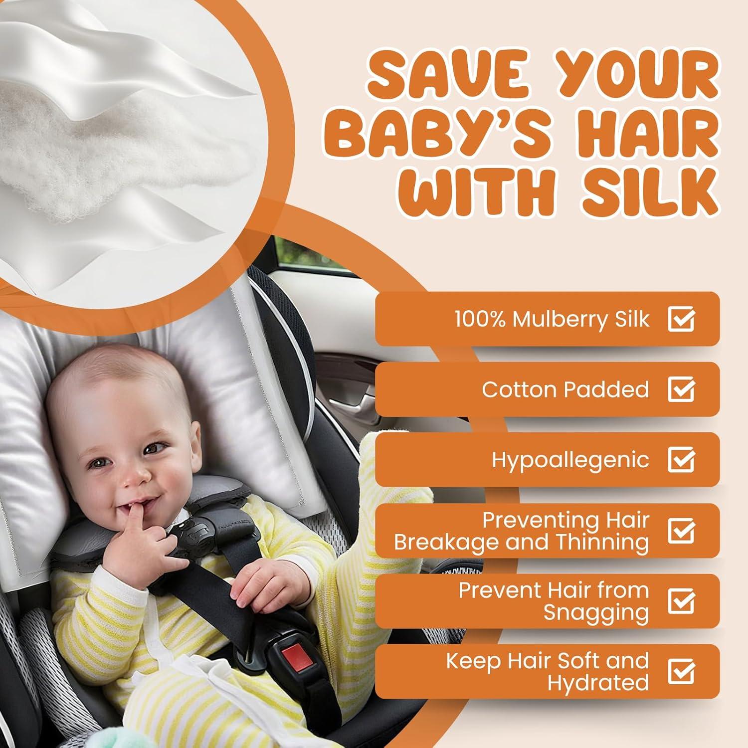 Funda de reposacabezas de seda natural PROMEED para bebé - Previene pérdida de cabello