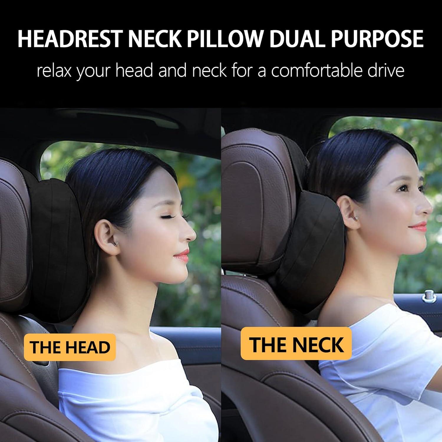 Almohada de Cuello para Auto Junecarp de Cuero Suave - Ajustable