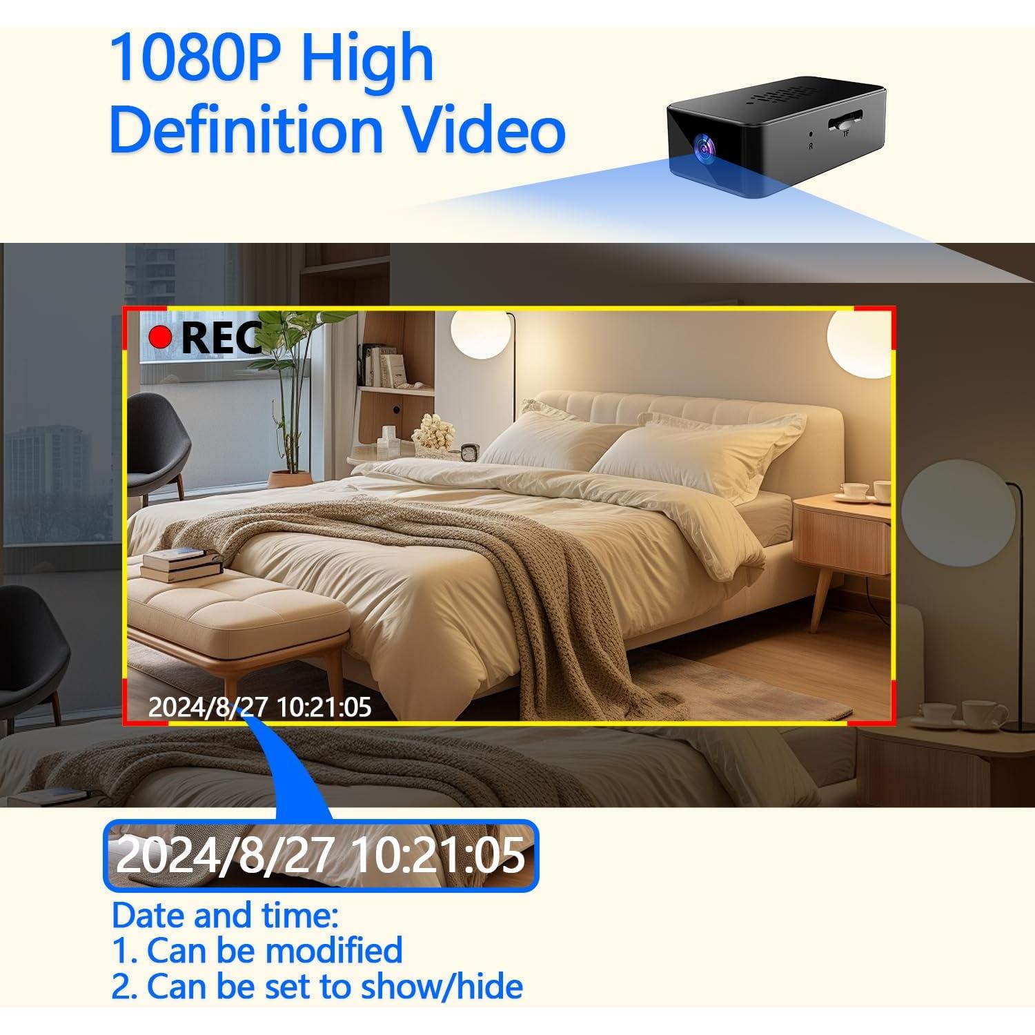 Mini Cámara 1080P Cuoum Portátil Sin WiFi Grabación Automática