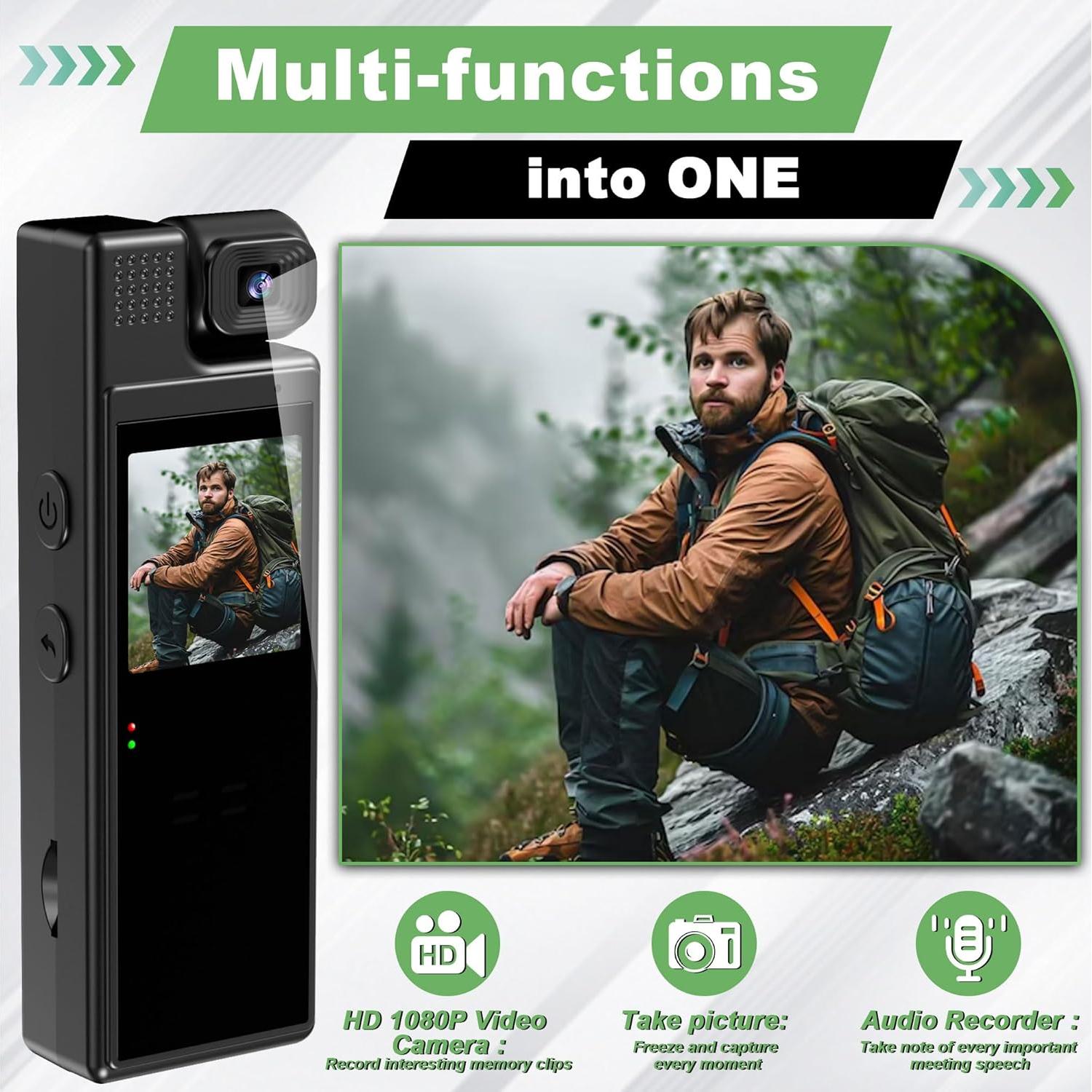 Cámara Corporal Mini HD 1080P Poetele-R con Visión Nocturna