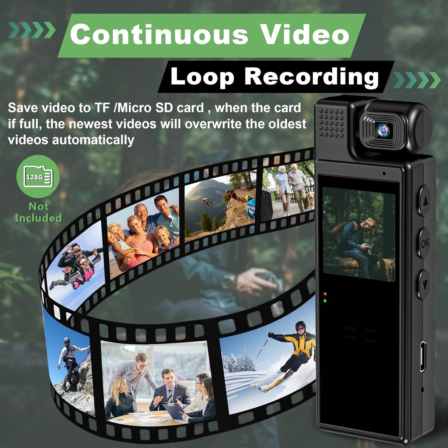 Cámara Corporal Mini HD 1080P Poetele-R con Visión Nocturna