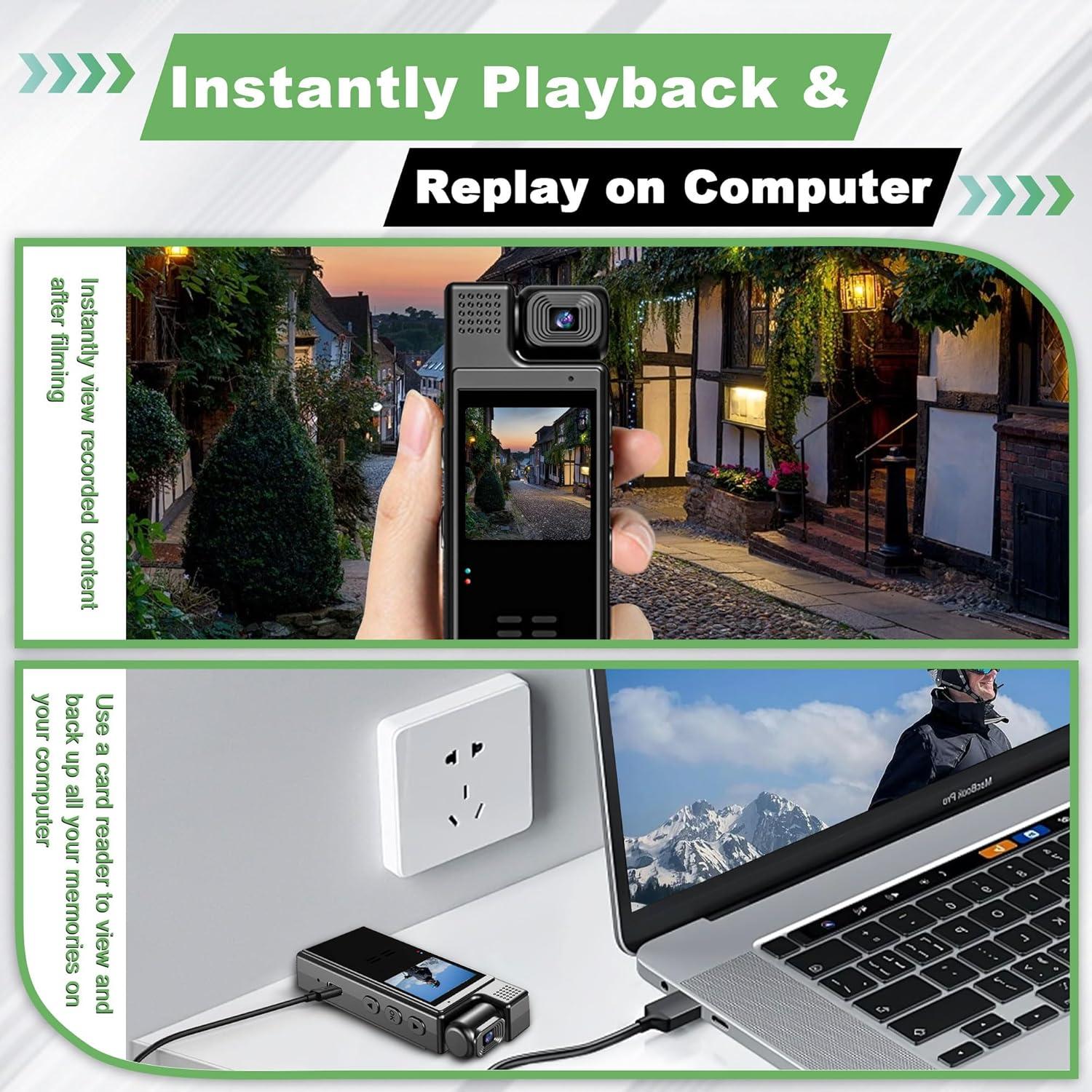 Cámara Corporal Mini HD 1080P Poetele-R con Visión Nocturna