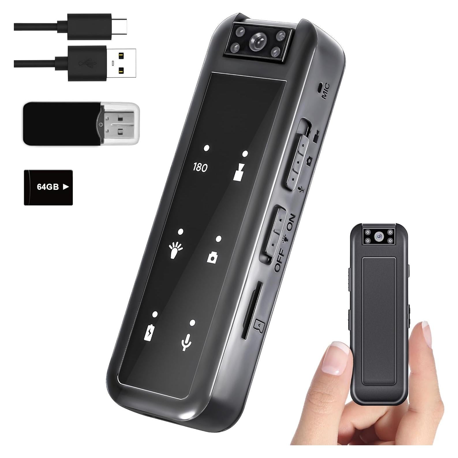 Cámara Corporal Mini Amyway A1 64GB 1080P Visión Nocturna