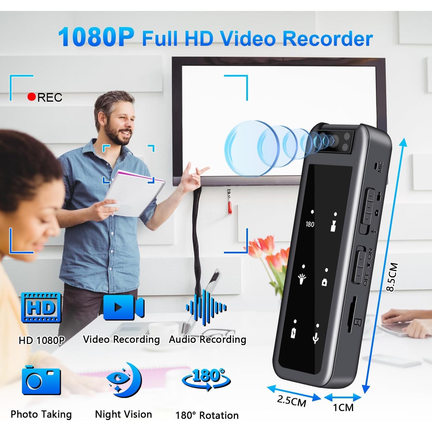 Cámara Corporal Mini Amyway A1 64GB 1080P Visión Nocturna