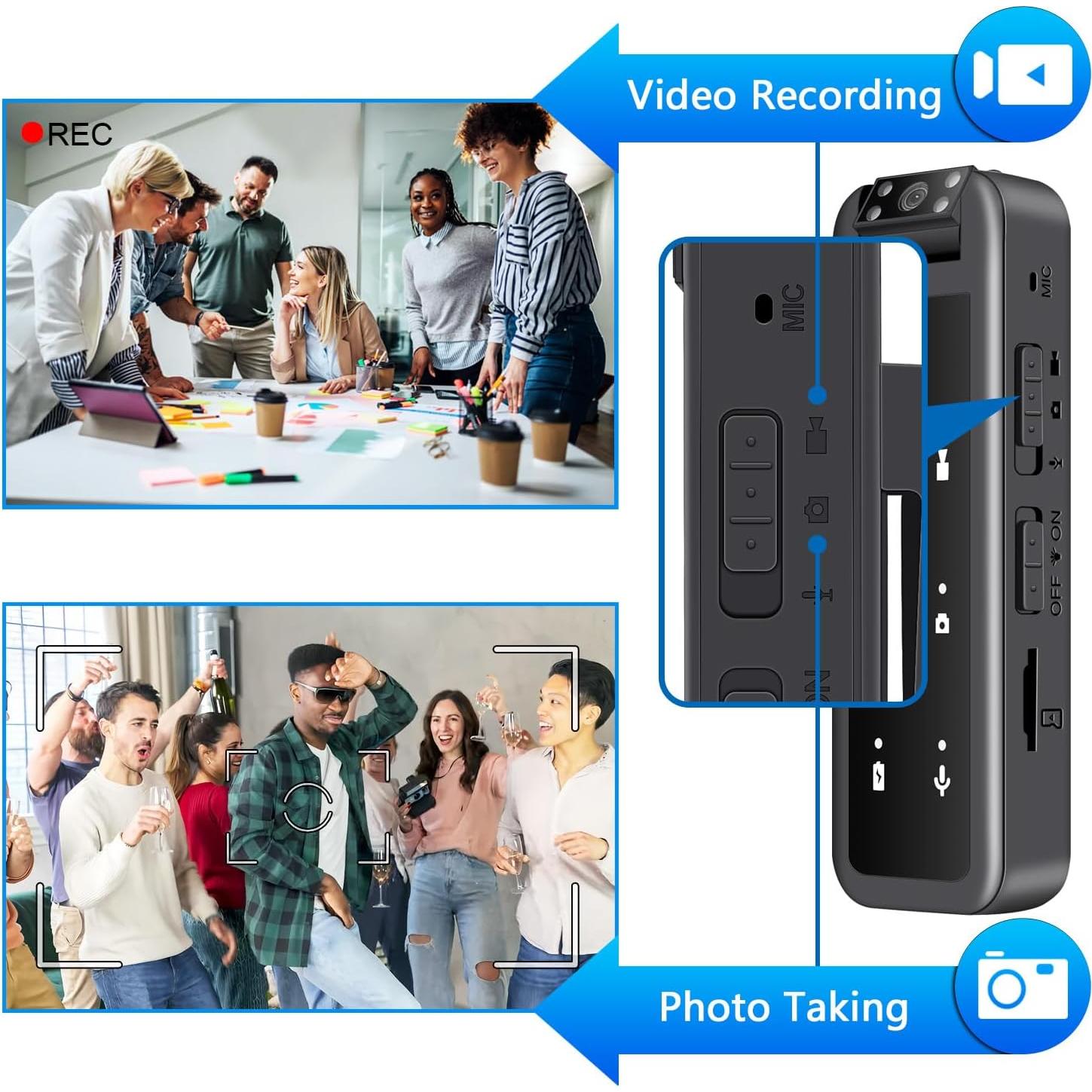 Cámara Corporal Mini Amyway A1 64GB 1080P Visión Nocturna