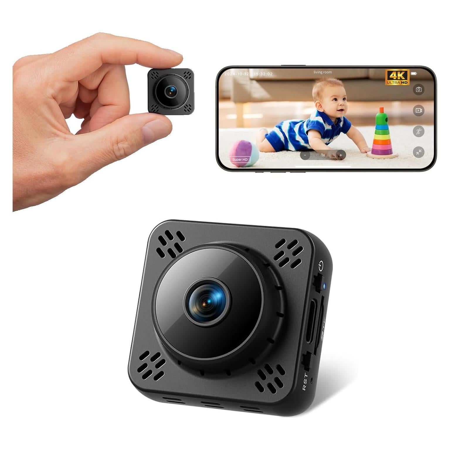 Cámara Mini Inalámbrica 4K Shibet LN8X con Montaje Magnético