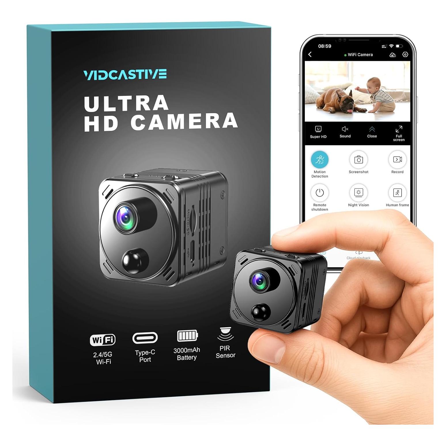 Cámara de Seguridad Oculta 4K VIDCASTIVE WiFi Doble Banda