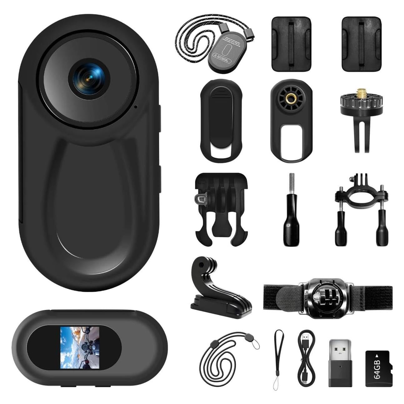 Cámara Mini DV Asdanalili 1080P Portátil con Soporte