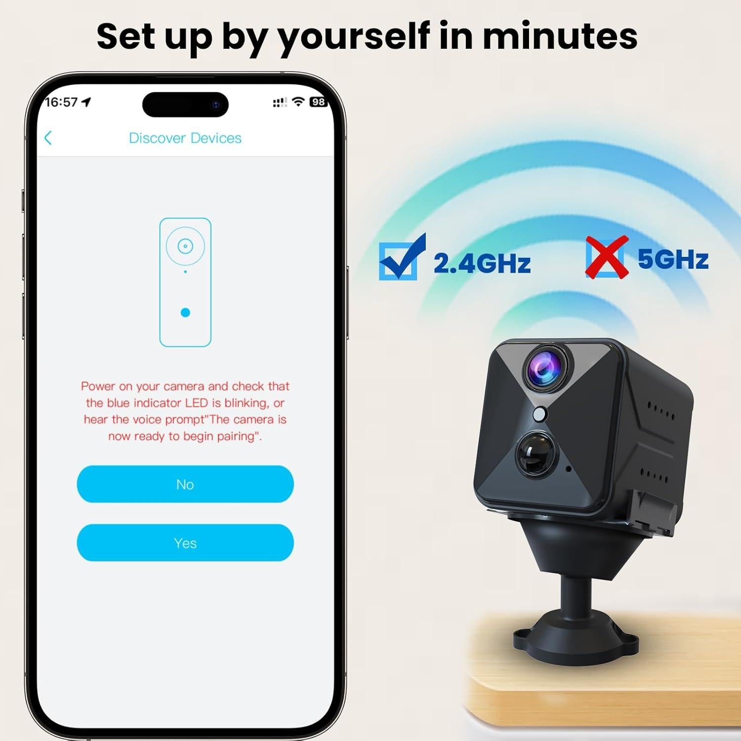 Cámara de Seguridad Inalámbrica Aidowocam B16 4K HD con Visión Nocturna
