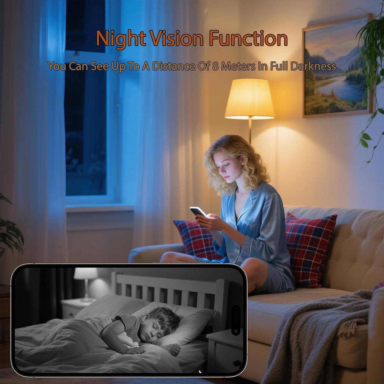 Cámara de Seguridad Inalámbrica RXIMA 4K WiFi 150° Negro