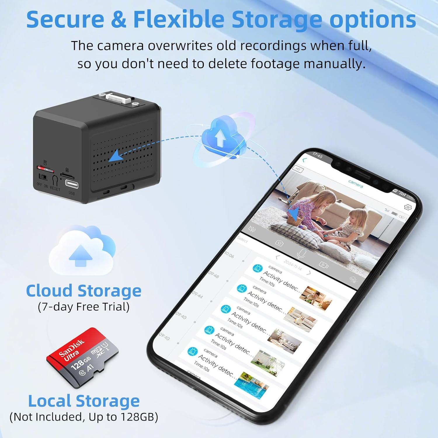 Cámara Espía 4G LTE Mini con SIM y Lente Extendida 20cm