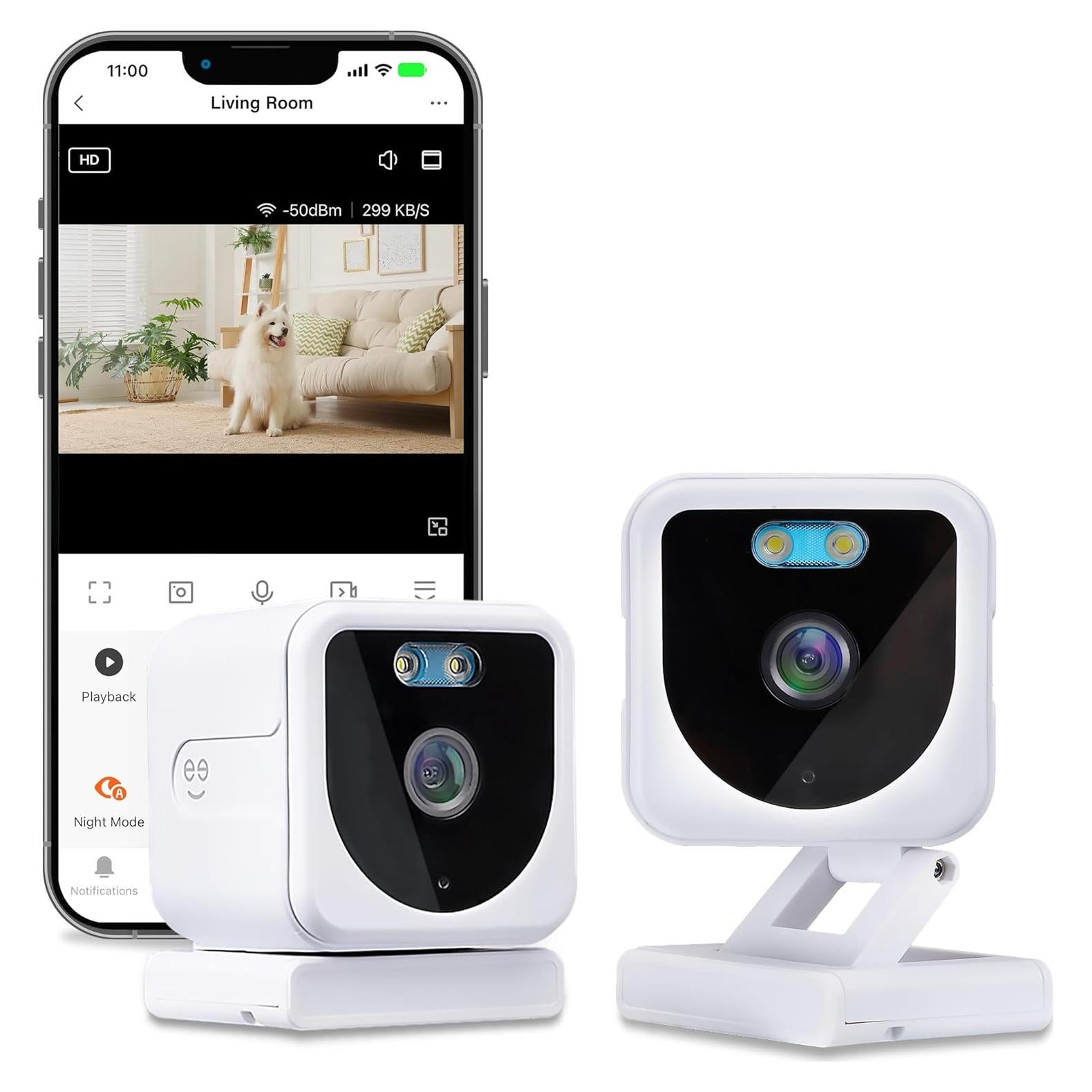 Cámaras de Seguridad Geeni Mini 1080P 2-Pack con Detección de Movimiento