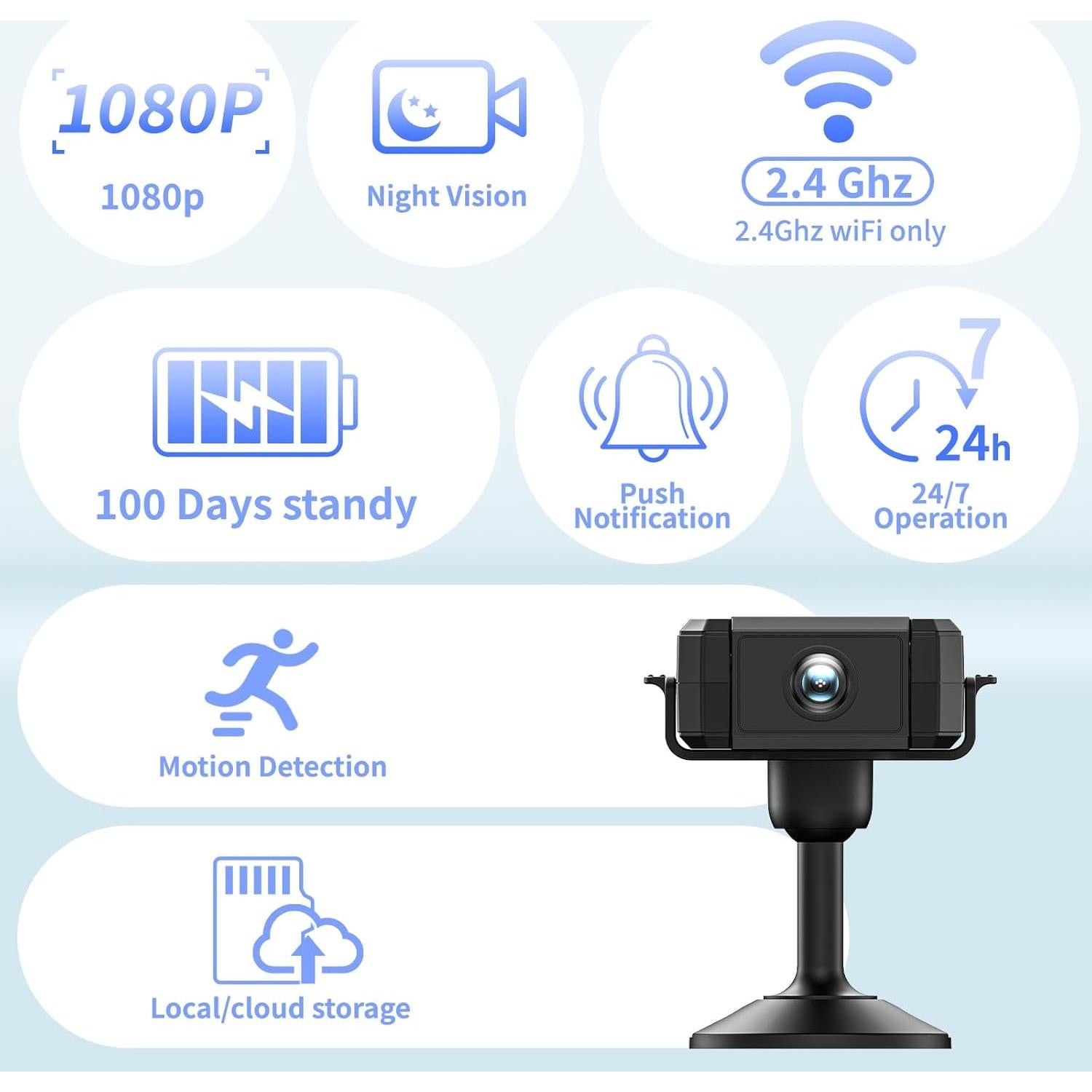 Mini Cámara HD WiFi HowKow J16 con Visión Nocturna 1080p