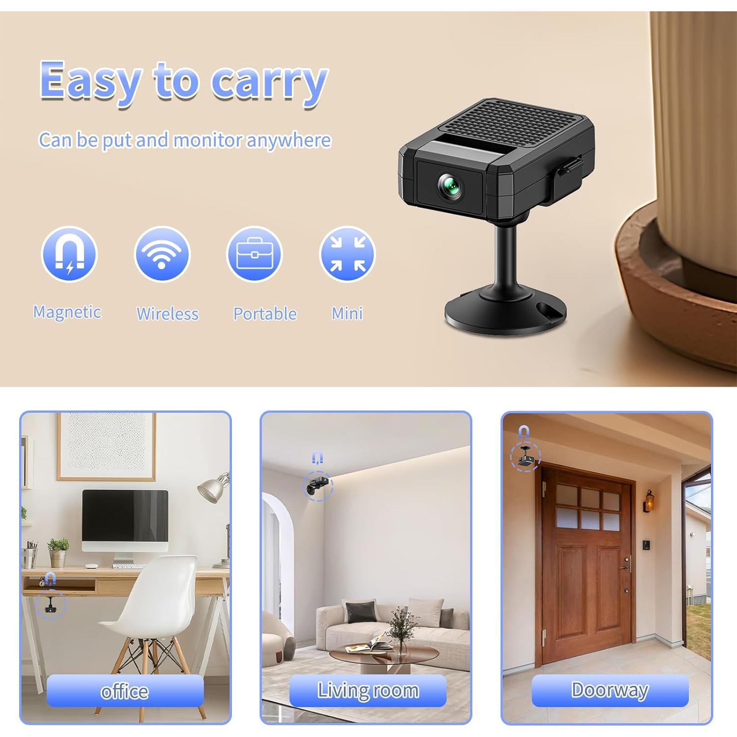 Mini Cámara HD WiFi HowKow J16 con Visión Nocturna 1080p